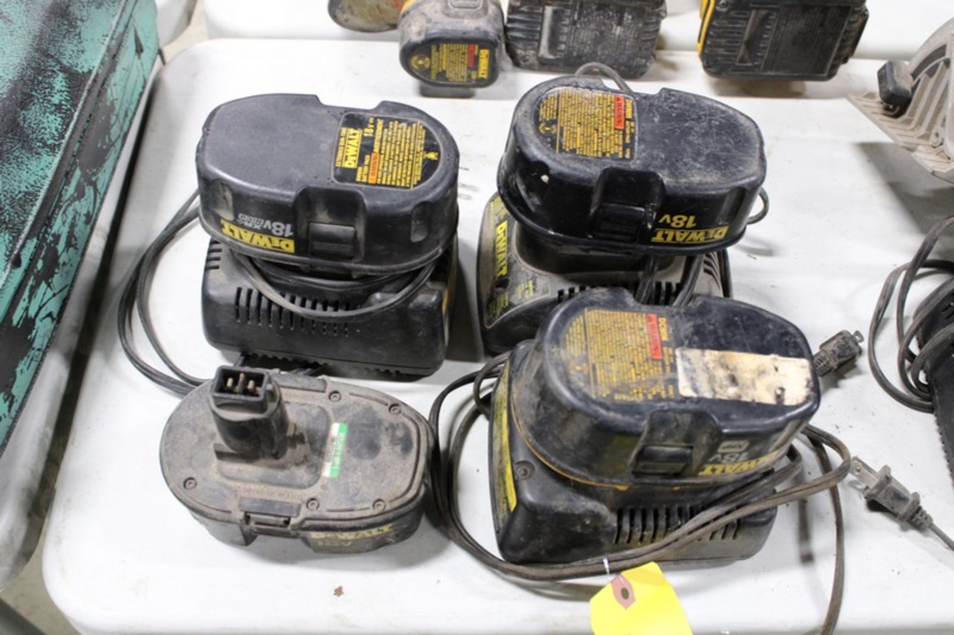 (4) DEWALT 18V BATTERIES, (3) CHARGERS