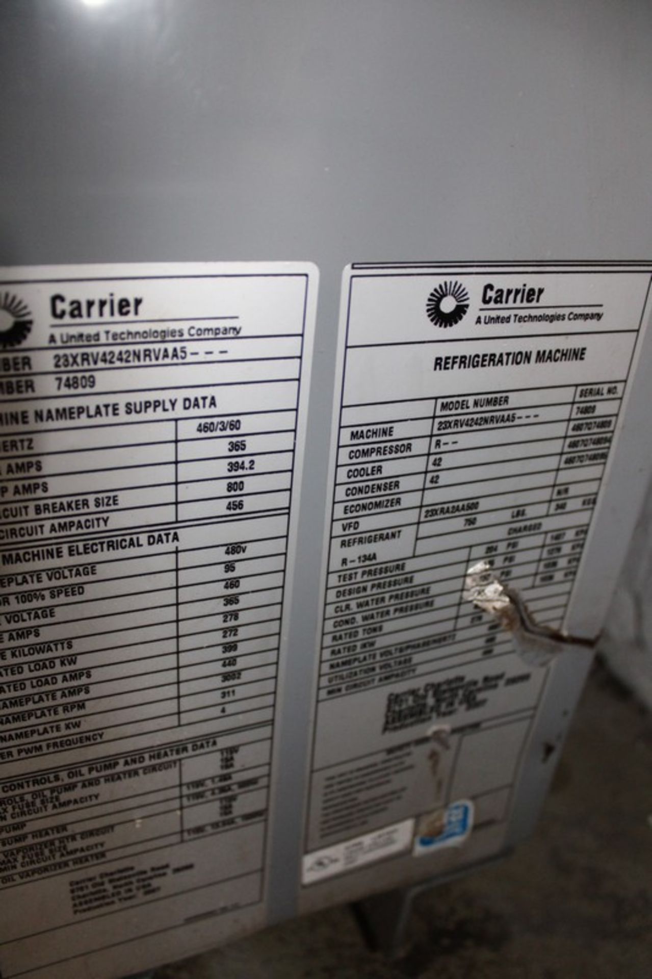 CARRIER SCREW CHILLER CONTRL PANEL - Image 3 of 3