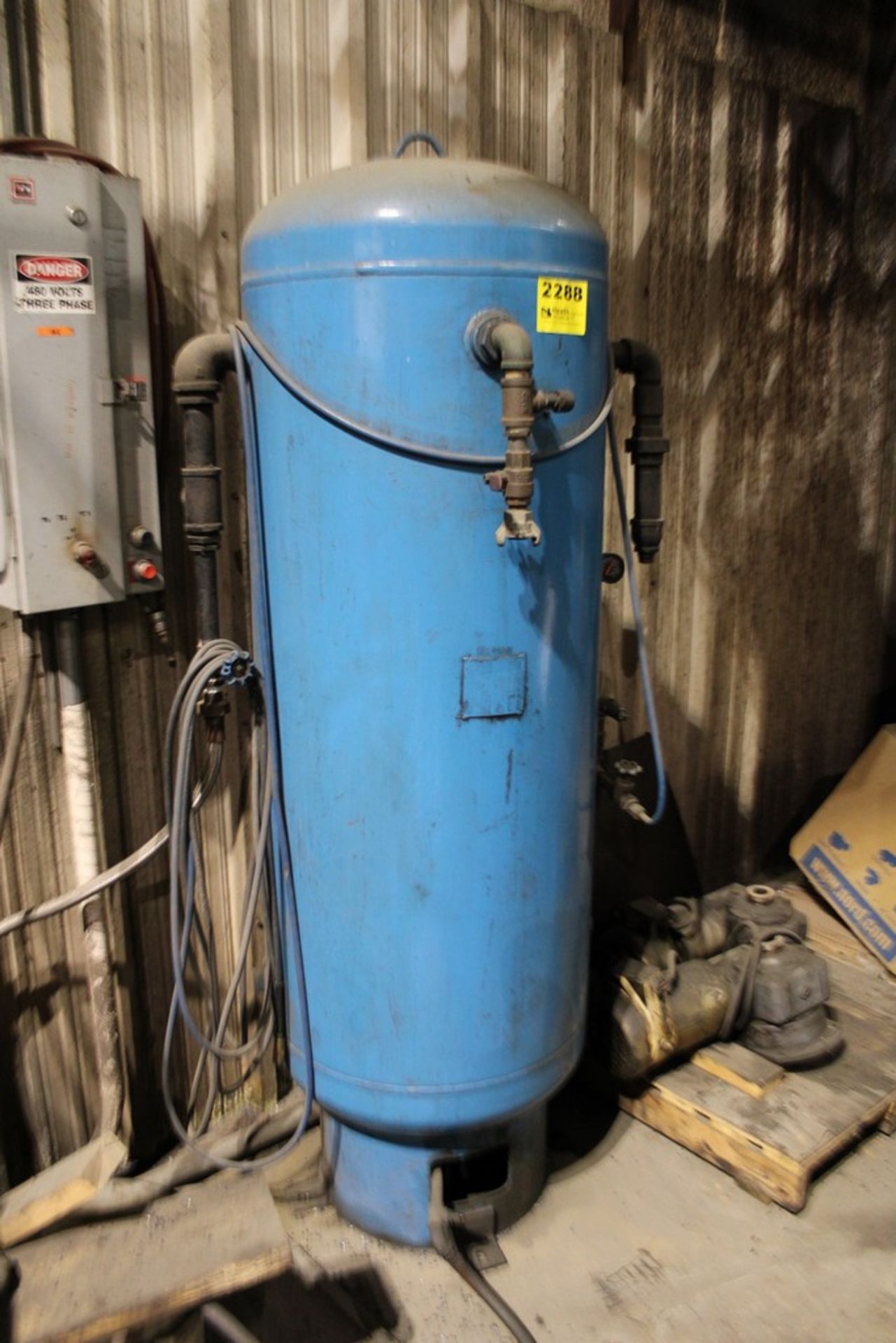 VERITCAL AIR RECEIVING TANK, APPROX. 75" TALL