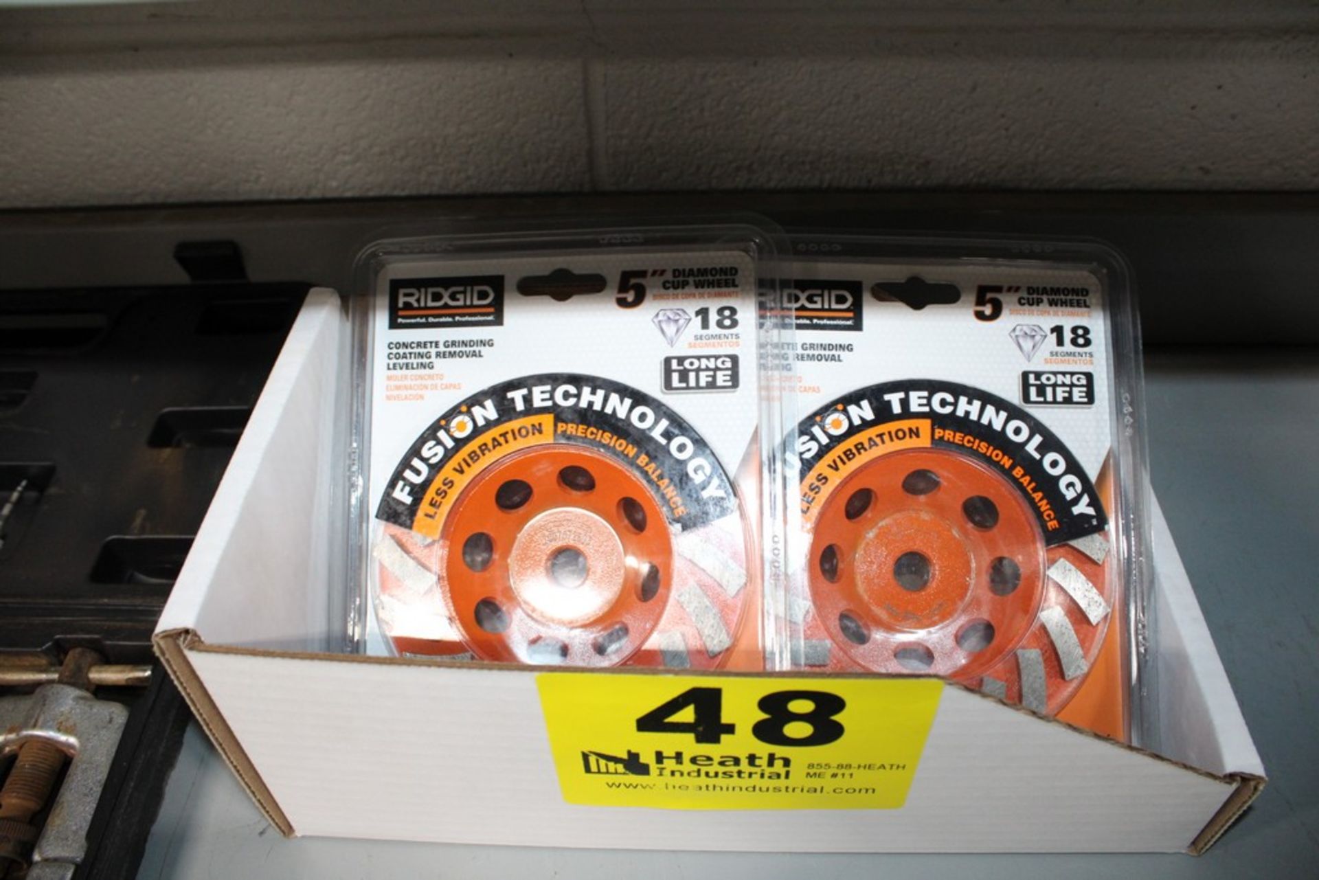 (2) RIDGID 5" DIAMOND CUP WHEELS FOR CONCRETE GRINDING, NEW IN PACKAGE