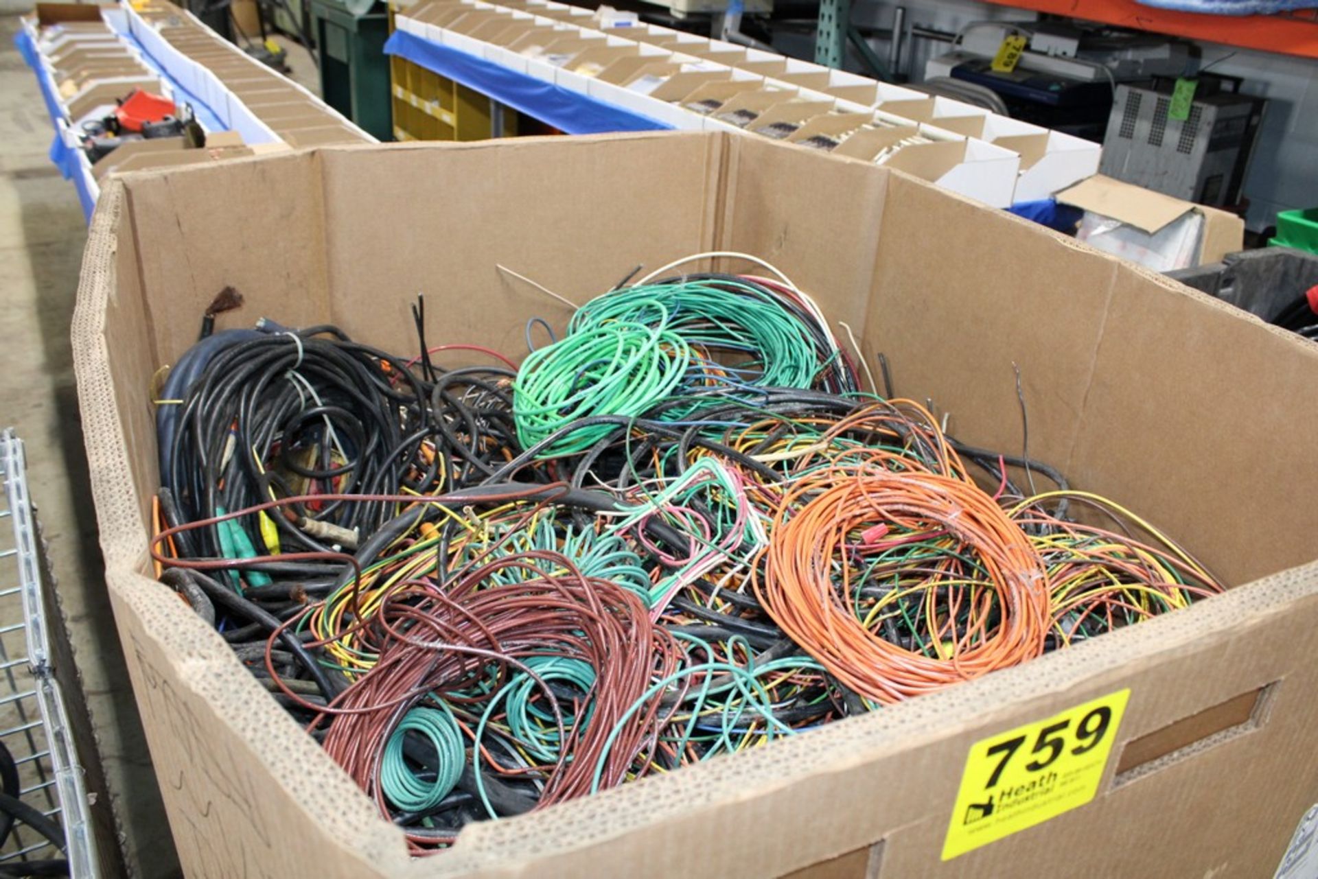 LARGE QUANTITY OF SCRAP WIRE IN CARDBOARD GAYLORD