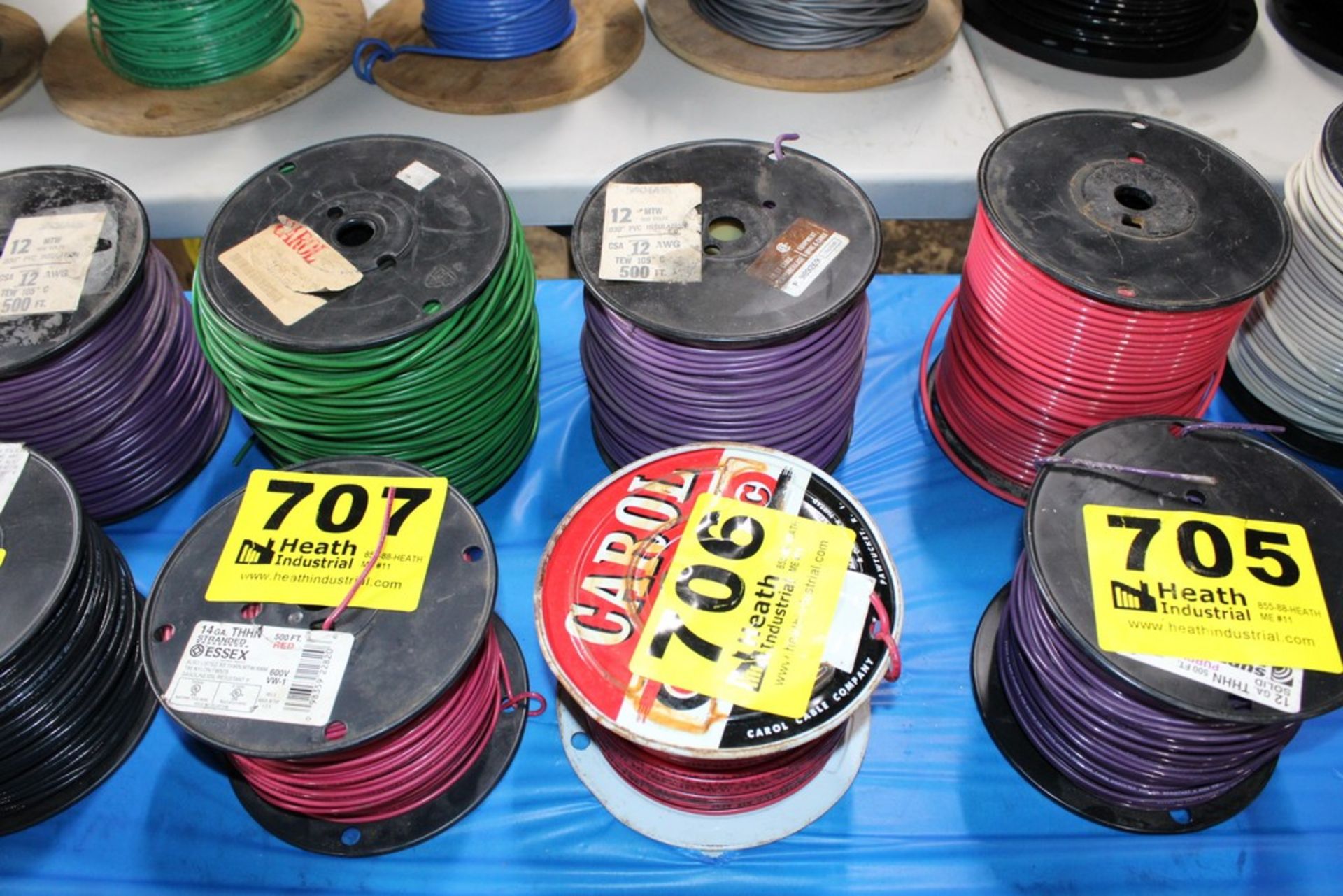 (2) SPOOLS OF ELECTRICAL WIRE, 14 AWG & 12 AWG