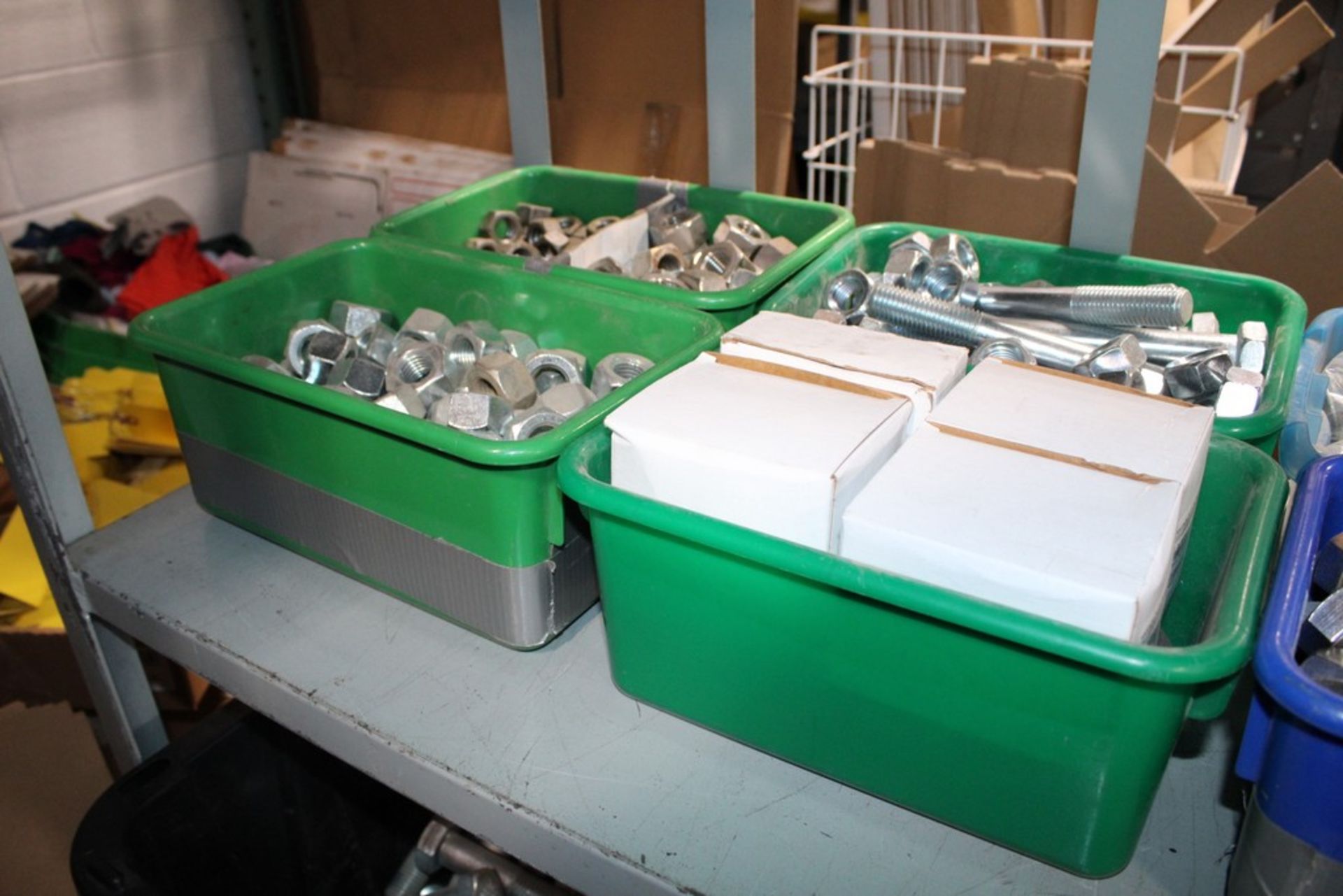 ASSORTED LARGE HARDWARE AND FASTENERS ON SHELF - Image 2 of 3