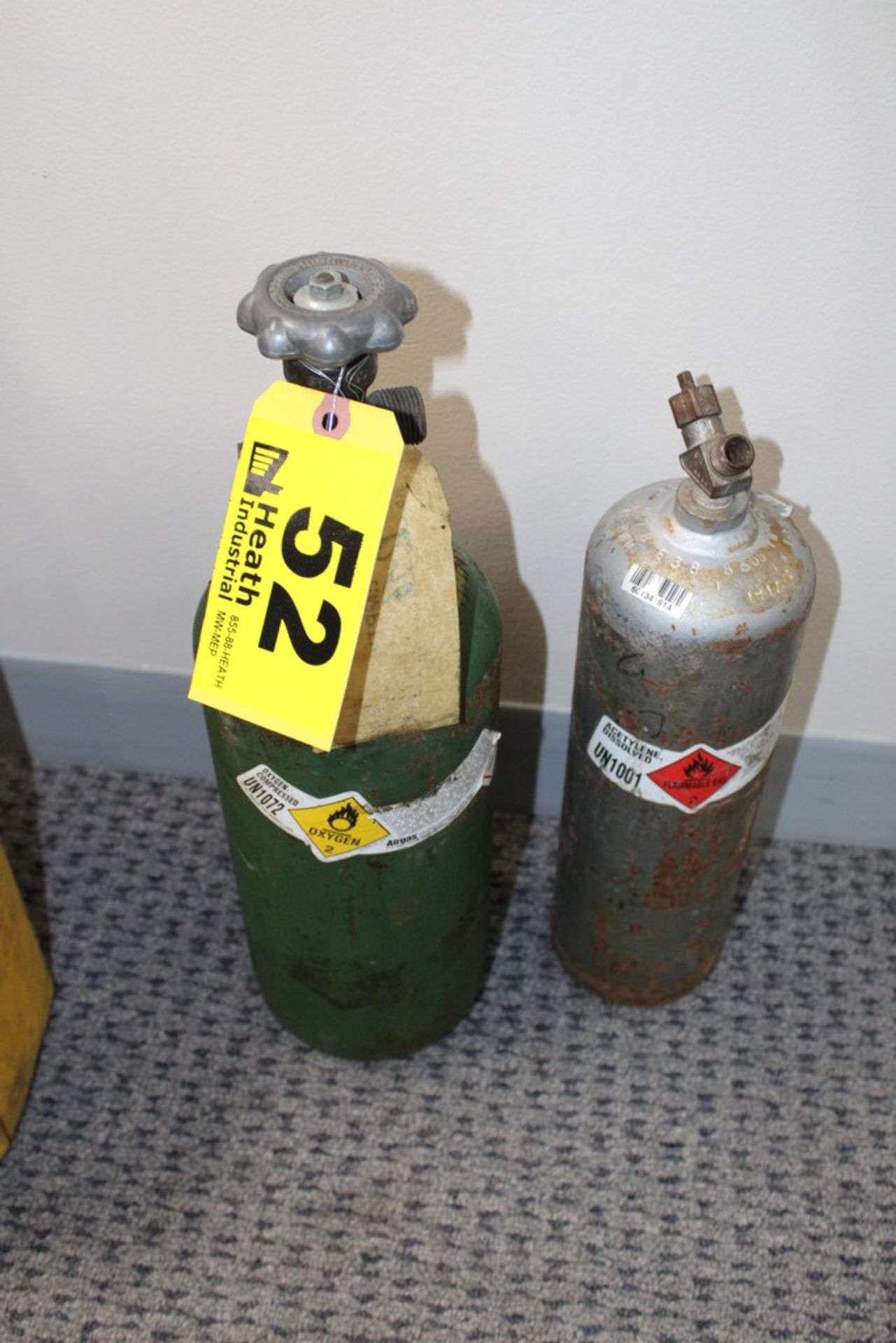 (1) OXYGEN TANK, (1) ACETYLENE TANK, APPEAR EMPTY