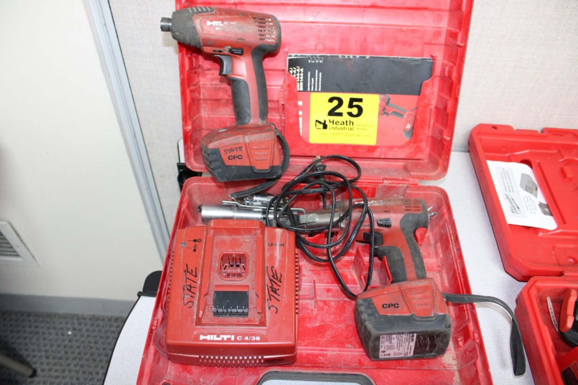 (2) HILTI MODEL SID144 14.4 V IMPACT DRIVERS, WITH (2) BATTERIES, CHARGER, CASE