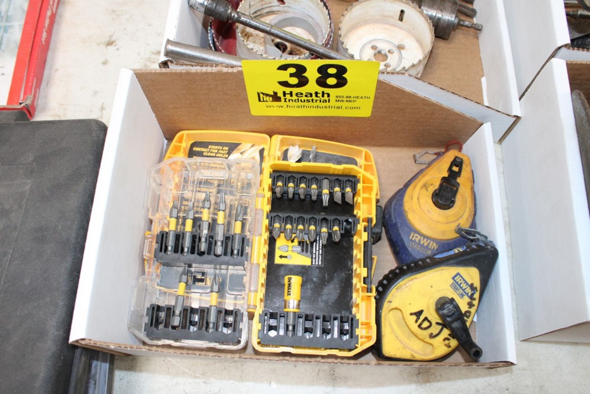 ASSORTED DRILLS, DRIVER BITS & CHALK LINES