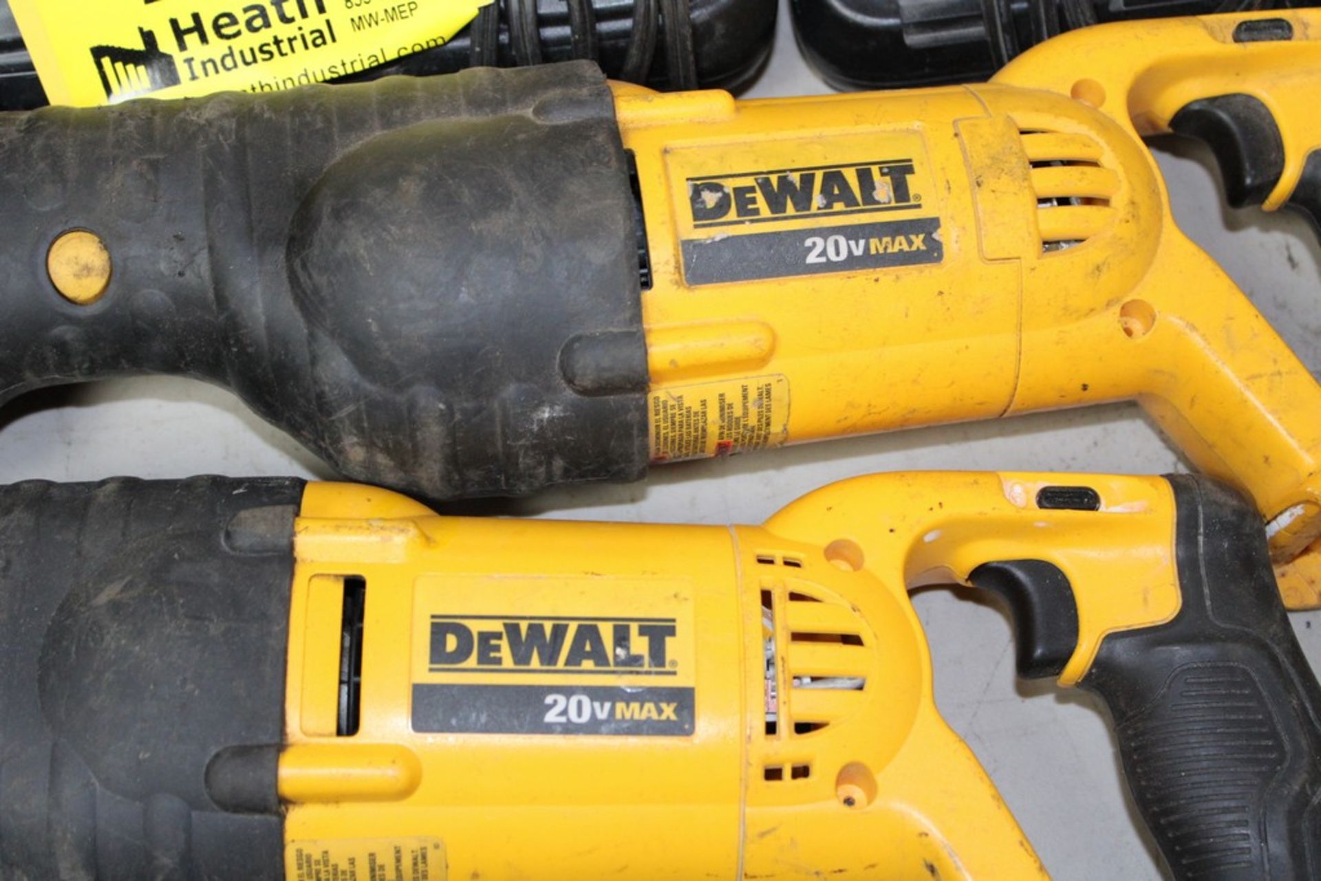 (2) DEWALT 20V CORDLESS SAWZALLS, MODELS DCS380 & DCS381, WITH (3) CHARGERS, (0) BATTERIES, - Image 2 of 2