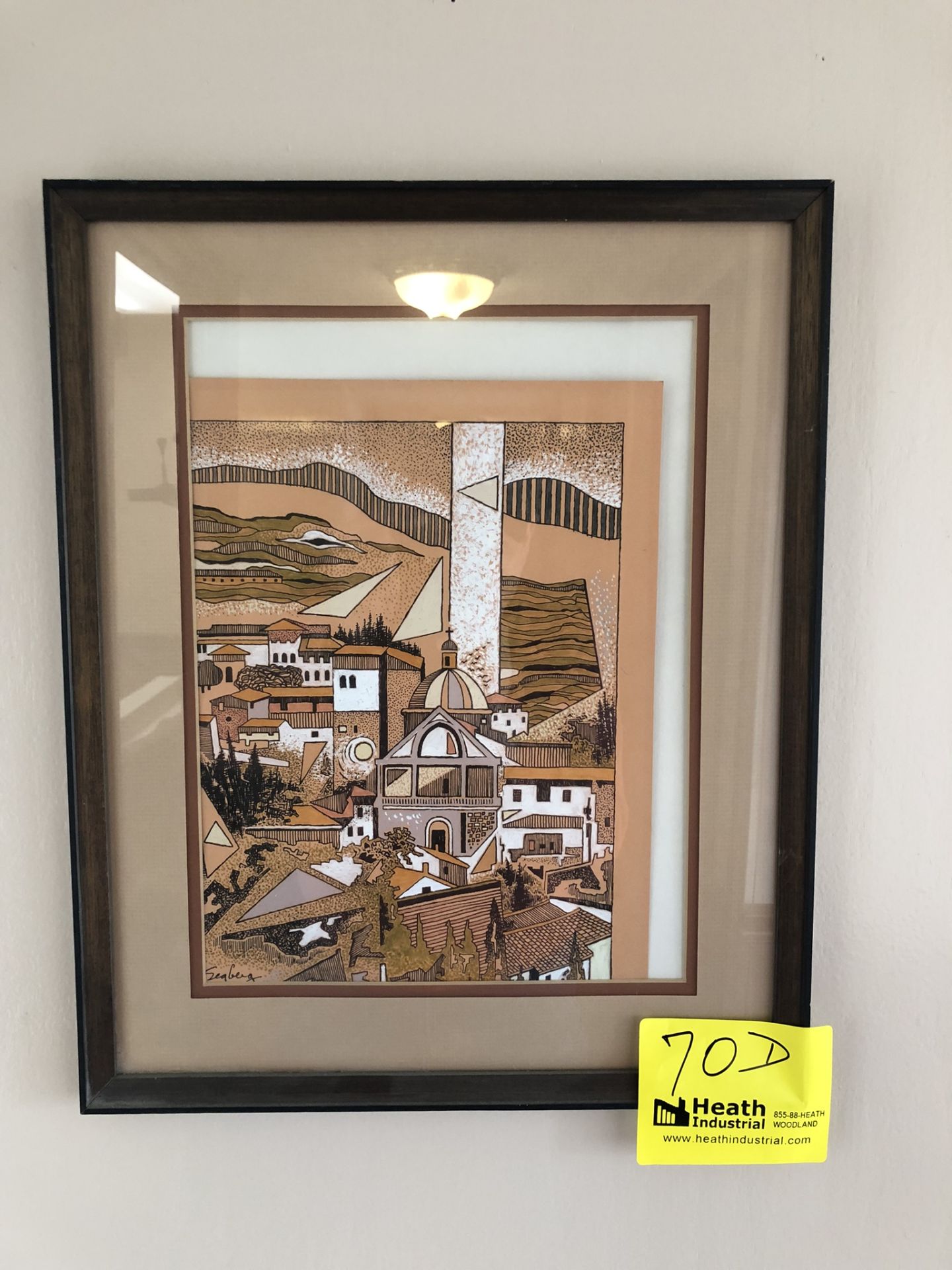 "JERUSALEM" FRAMED PRINT, A.B. SEABERG 1982, 15" X 18"