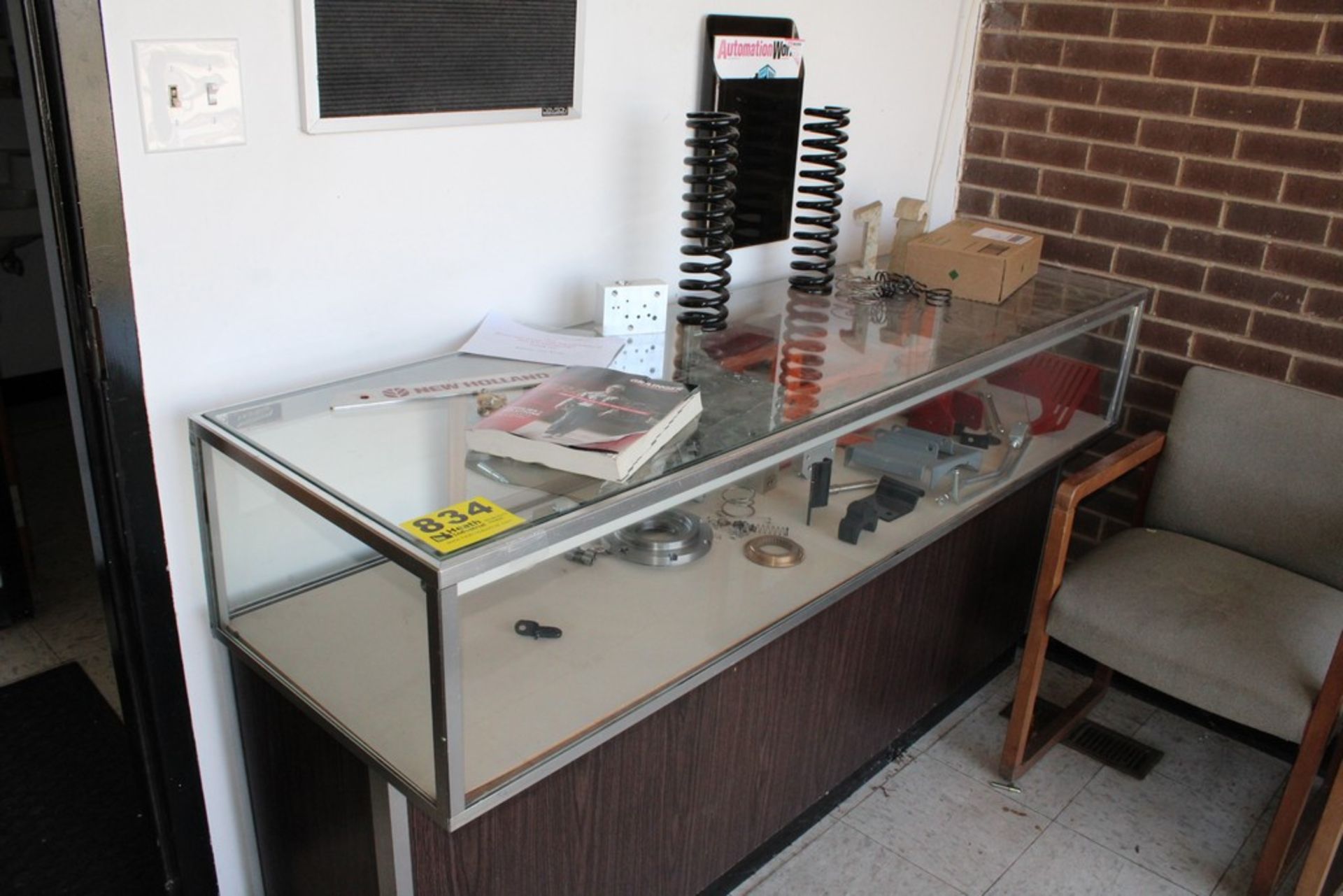 GLASS DISPLAY CASE, 70" X 20" X 38"