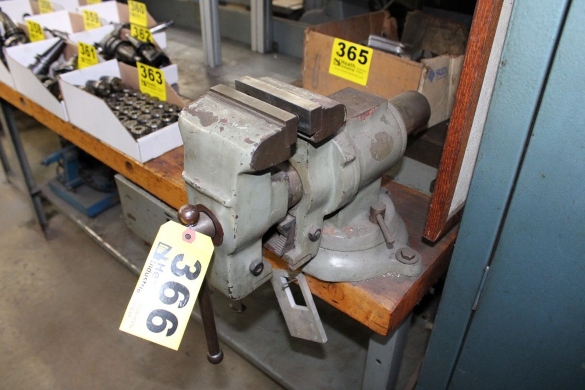 5" SWIVEL BASE VISE WITH MAPLE TP WORK BENCH, 72" X 29" X 35" - Image 2 of 2