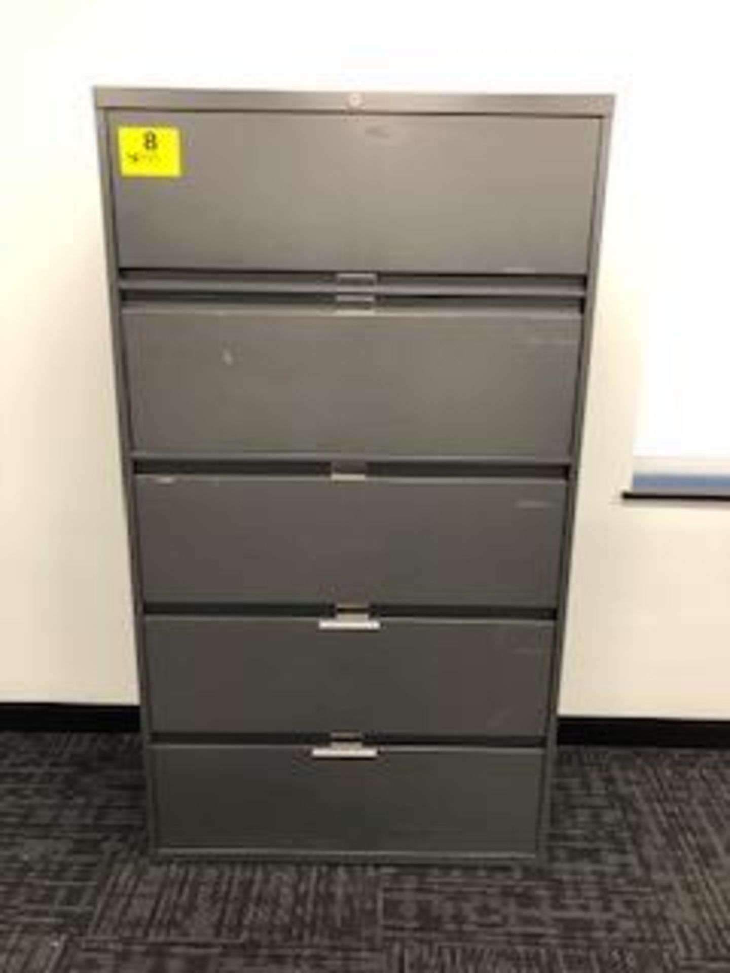 STEELCASE DARK GRAY 36" X 18" DEEP 5 DRAWER LATERAL FILE CABINET