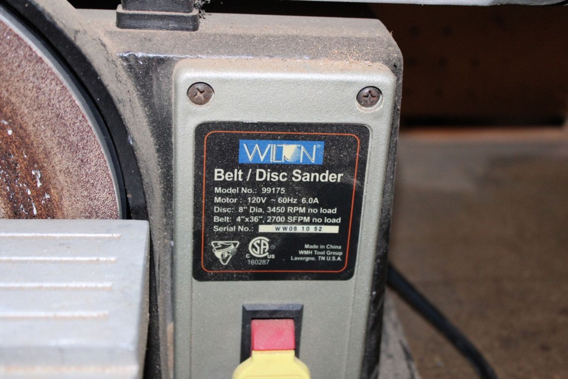 WILTON MODEL 99175 COMBINATION 8" DISC, 4" BELT SANDER - Image 2 of 2