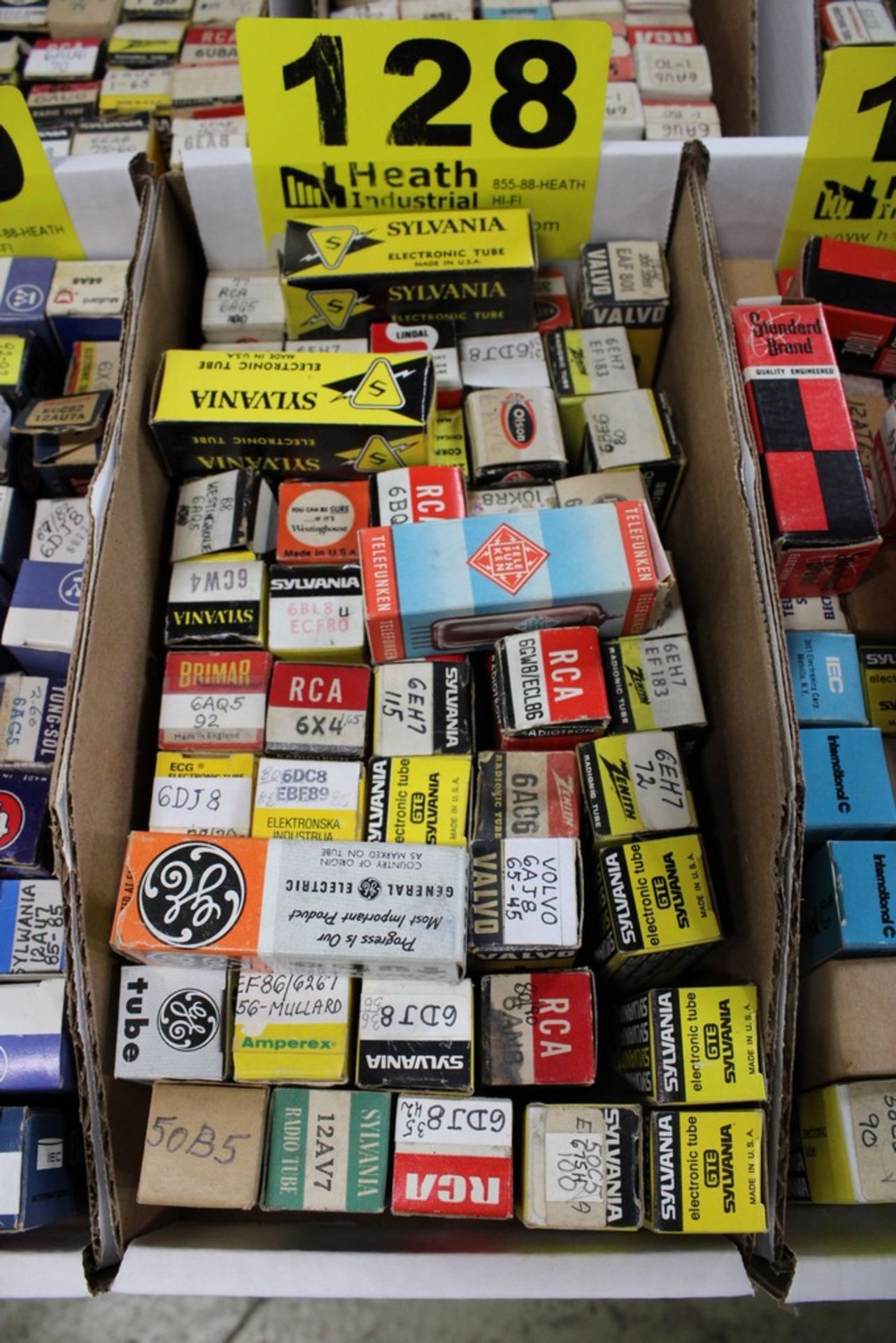 ASSORTED ELECTRONIC TUBES IN BOX (APPROX. 50)