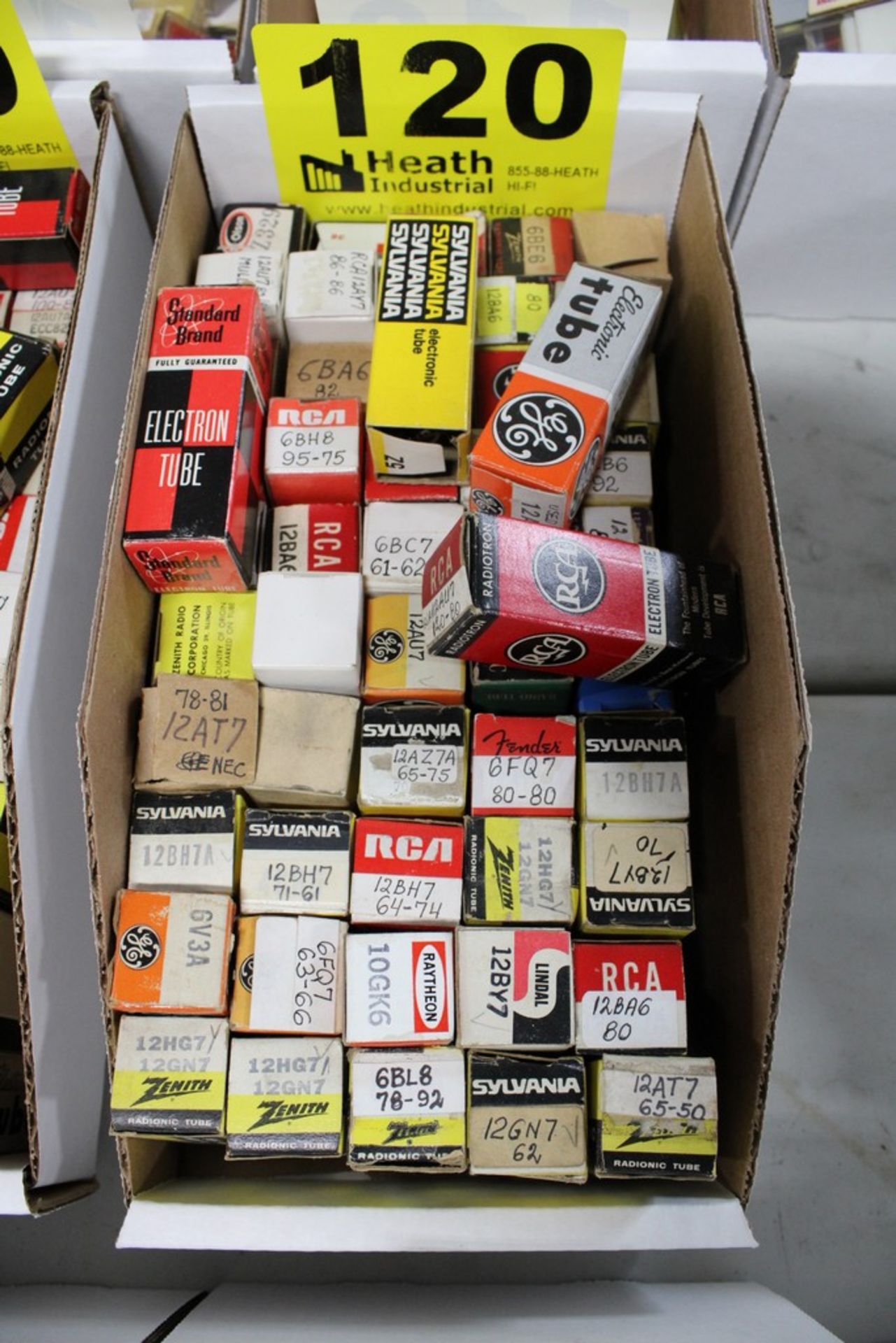 ASSORTED ELECTRONIC TUBES IN BOX (APPROX. 50)