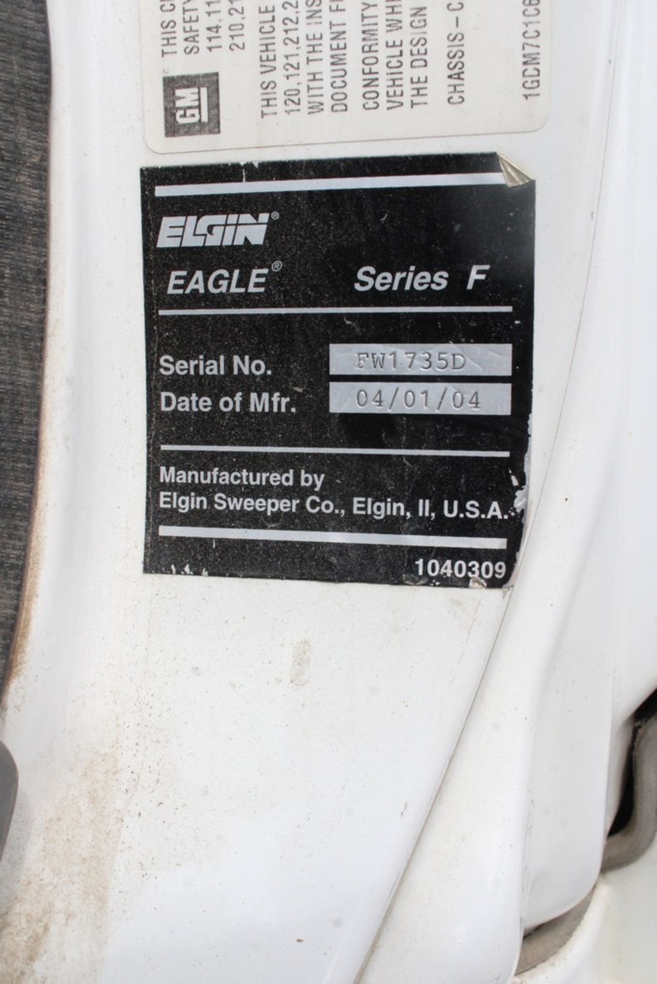 2002 GMC T-SERIES F7B042 ELGIN EAGLE SERIES F STREET SWEEPER, VIN 1GDM7C1C62JJ51103, S/N PW17350 - Image 22 of 22