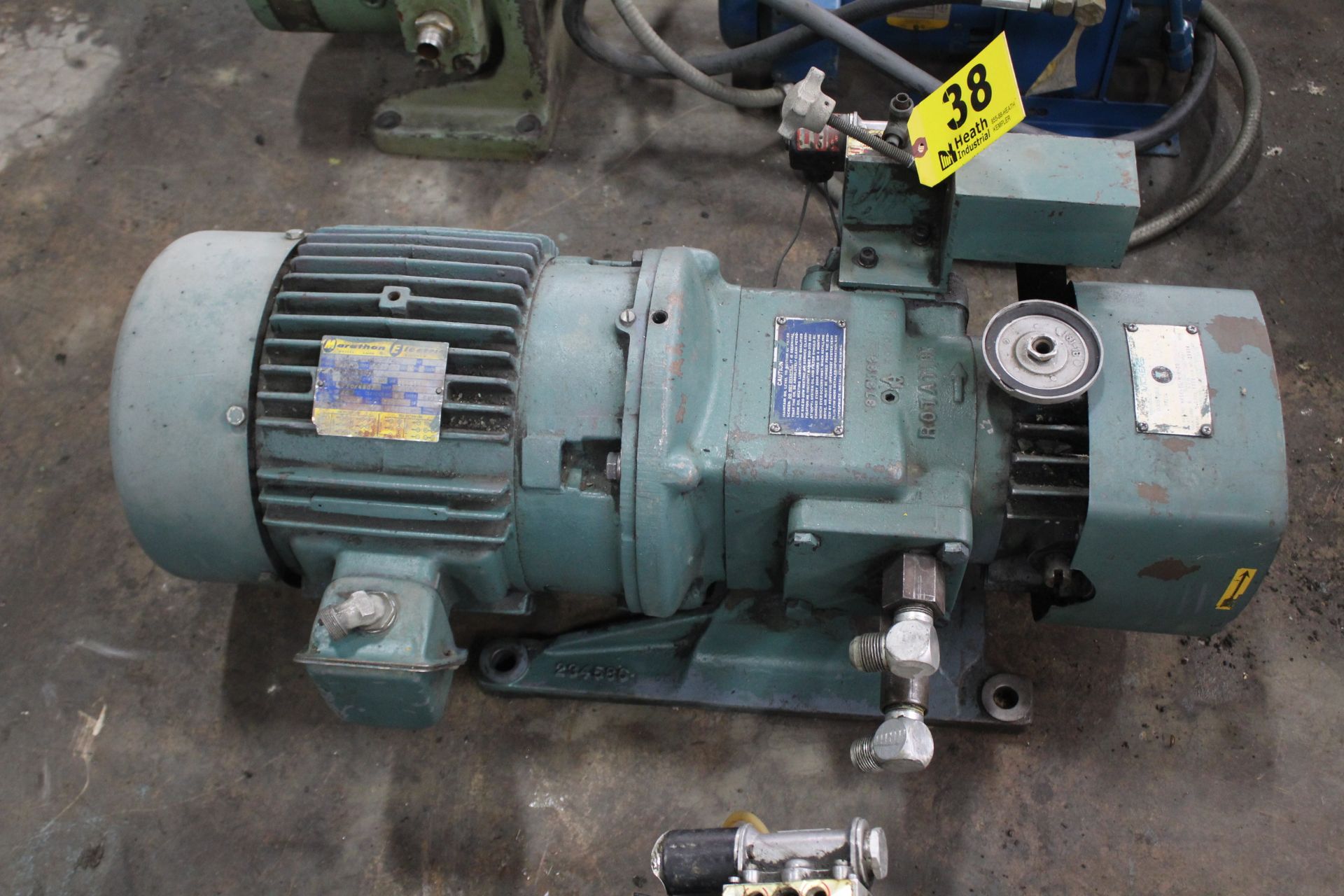 VICKERS MODEL HAS4-7C-M-H-20 HYDRAULIC PUMP WITH MARATON ELECTRIC MOTOR, ADJUSTABLE SPEED