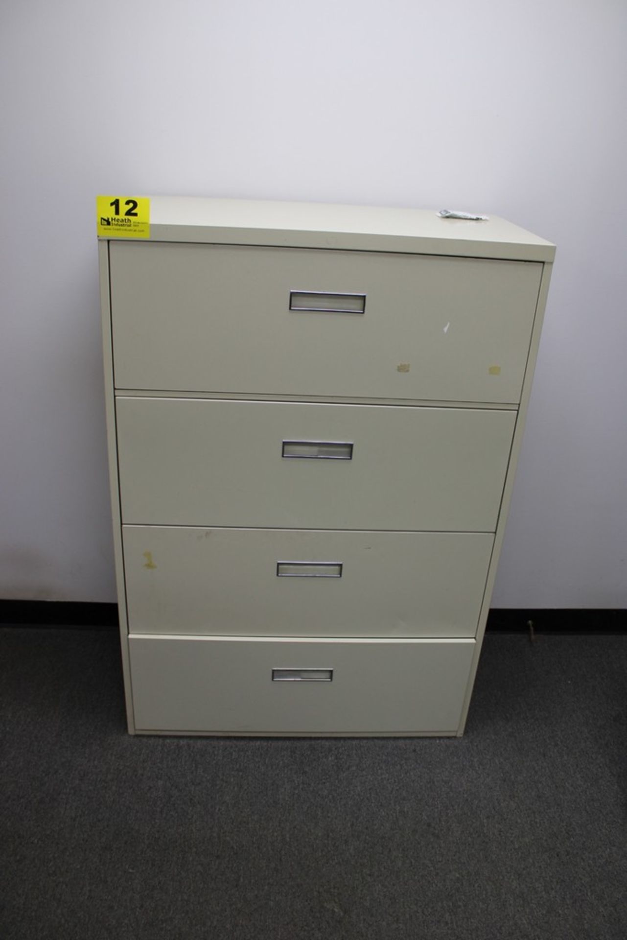 (2) FOUR DRAW LATERAL FILE CABINETS, 35" X 18" X 52"