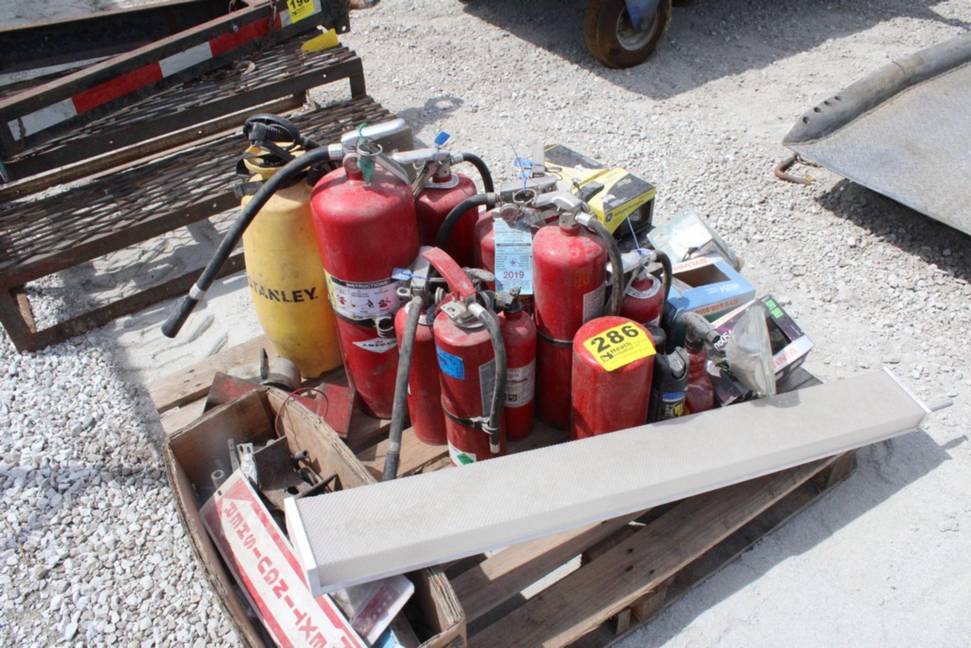 FIRE EXTINGUISHERS, LIGHT BULBS, MISC.