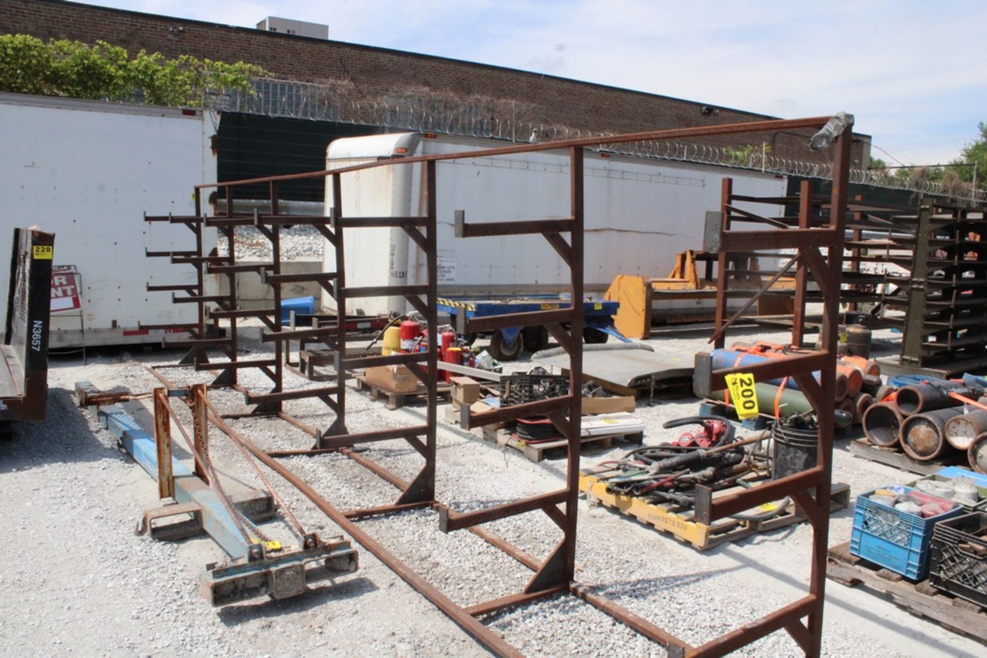 STEEL STORAGE RACK APPROX. 24' L X 75"H