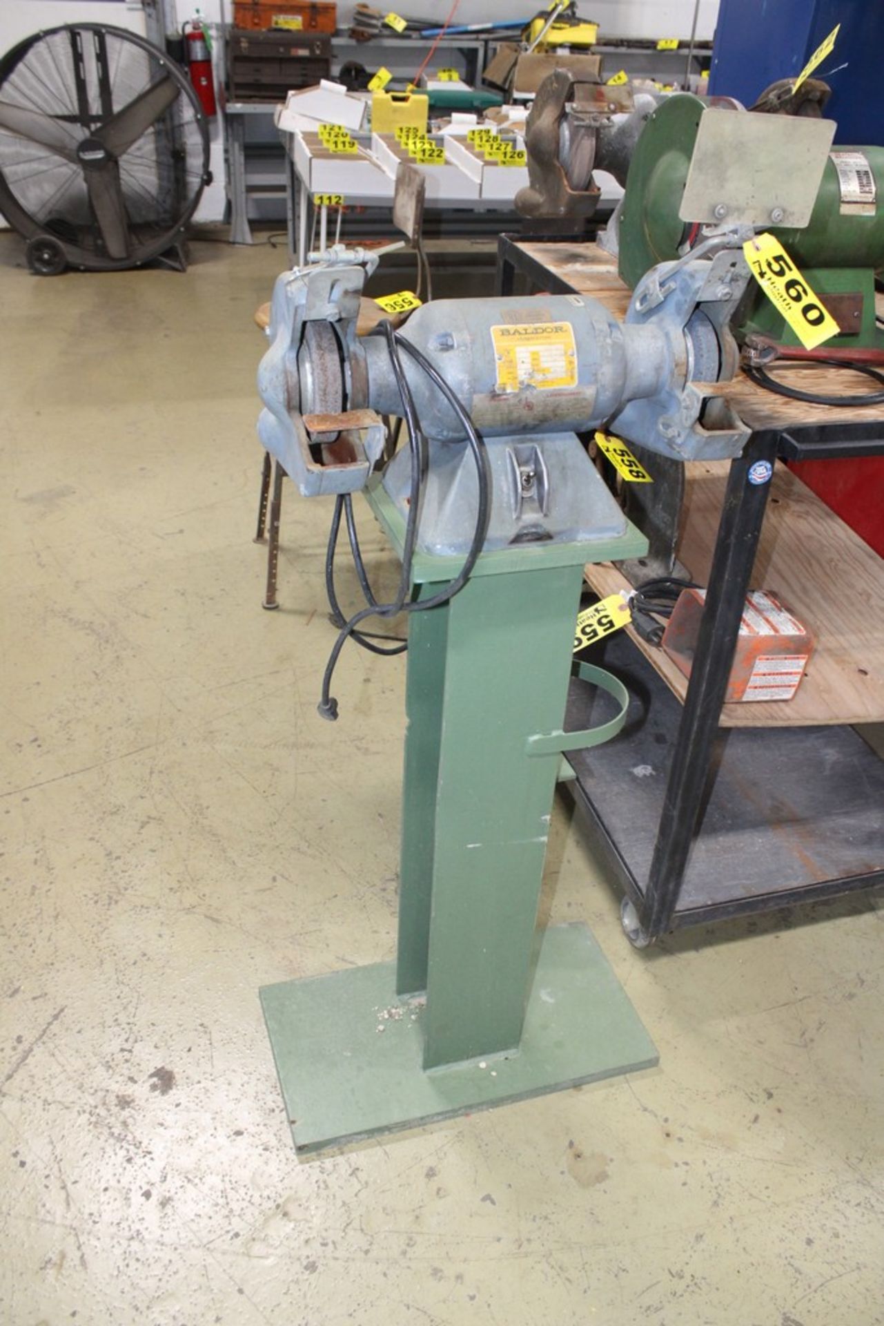 BALDOR CAT NO. 7121 DOUBLE END GRINDER WITH STAND
