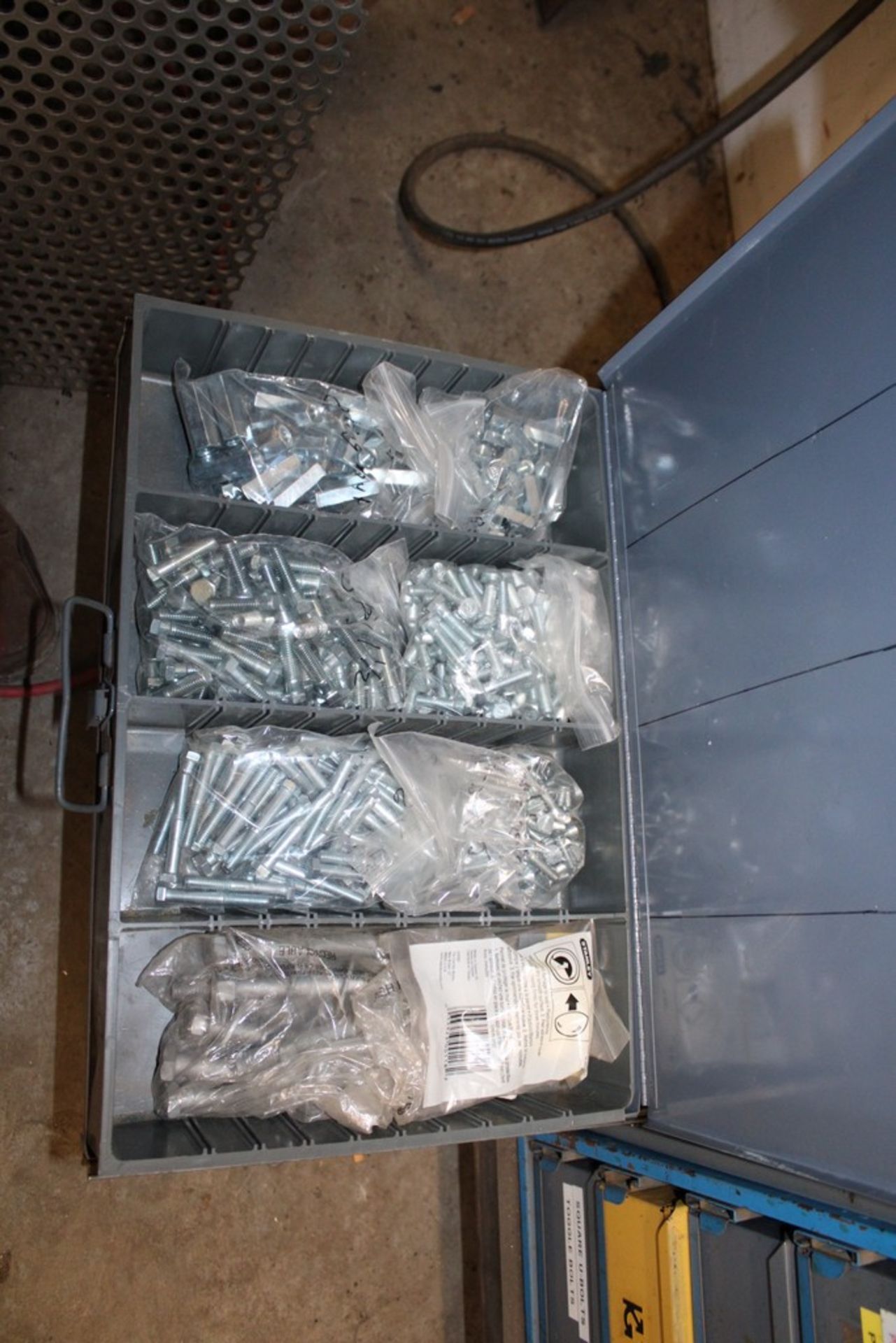 FOUR DRAWER PARTS CABINET WITH NAILS, ANCHORS, BOLTS, ETC. - Image 4 of 4