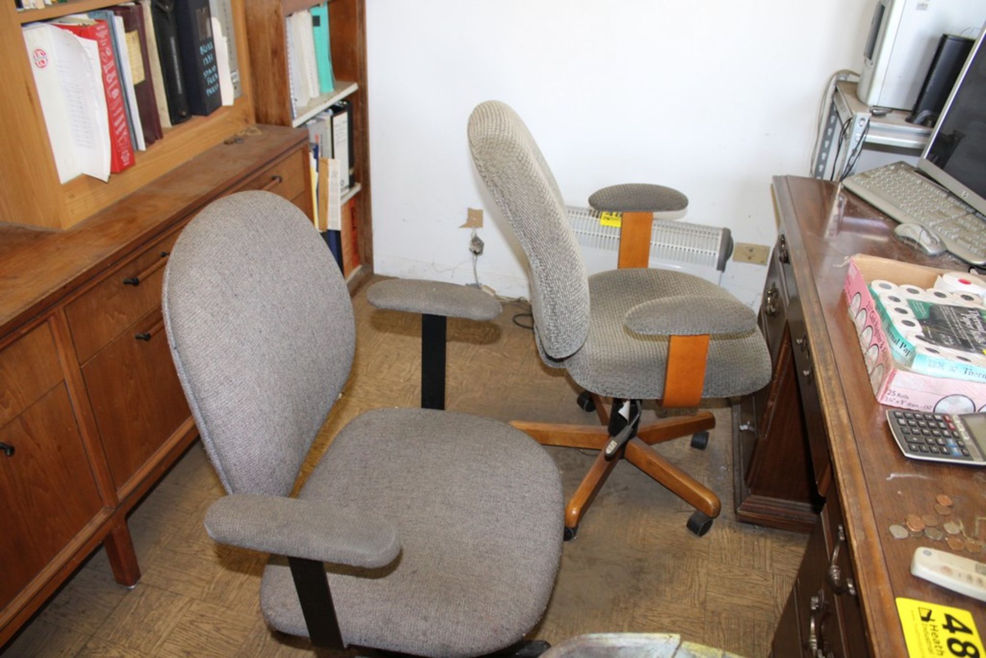 OFFICE DESK & (2) OFFICE CHAIRS, 60" X 30" - Image 2 of 2