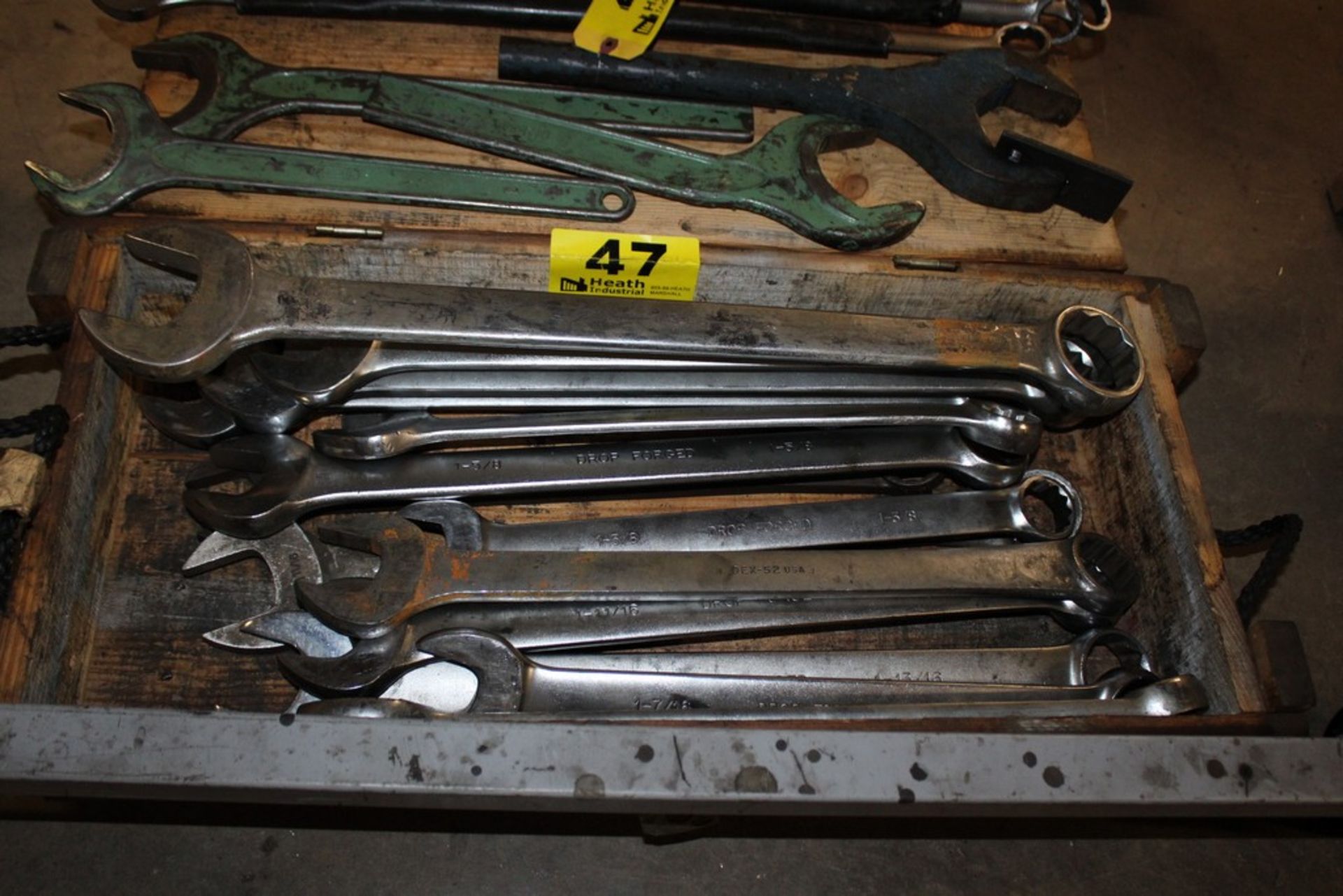 (14) LARGE COMBINATION WRENCHES WITH WOOD BOX