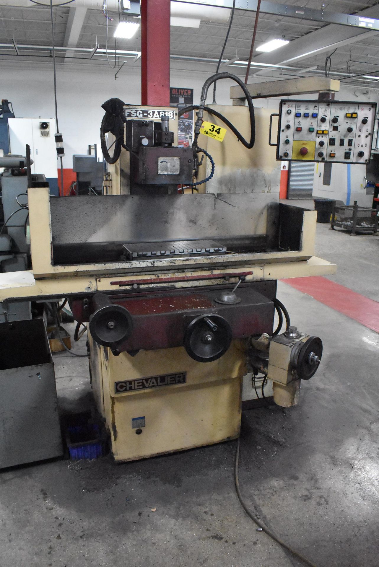 CHEVALIERÂ 8" x 18" MODEL FSG-3A818 HYDRAULIC SURFACE GRINDER, S/N M3841007, WITH ELECTRO MAGNETIC - Image 5 of 11