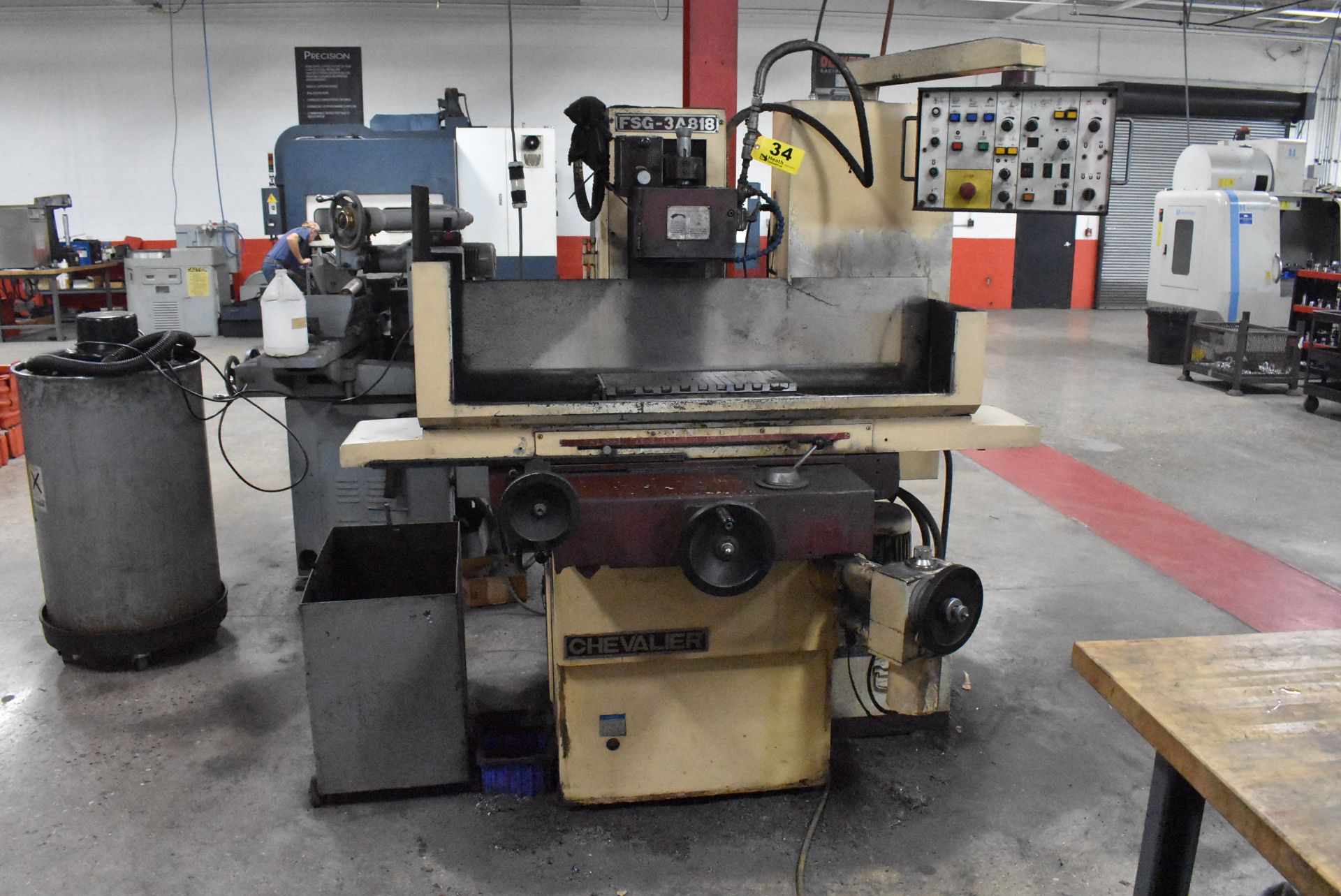 CHEVALIERÂ 8" x 18" MODEL FSG-3A818 HYDRAULIC SURFACE GRINDER, S/N M3841007, WITH ELECTRO MAGNETIC - Image 3 of 11