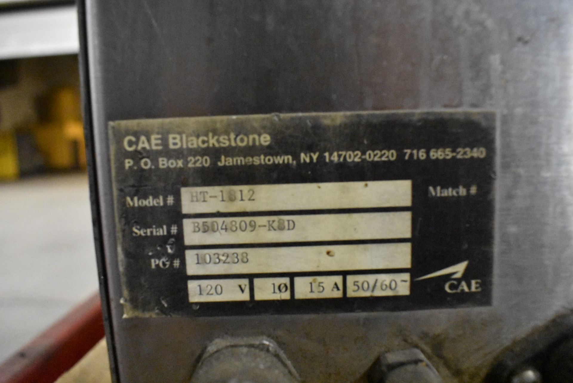 CAE BLACKSTONE ULTRASONICS MODEL HT-1812 ULTRASONIC CLEANER S/N B5D4809-K8D, 120V, WITH MODEL - Image 3 of 7