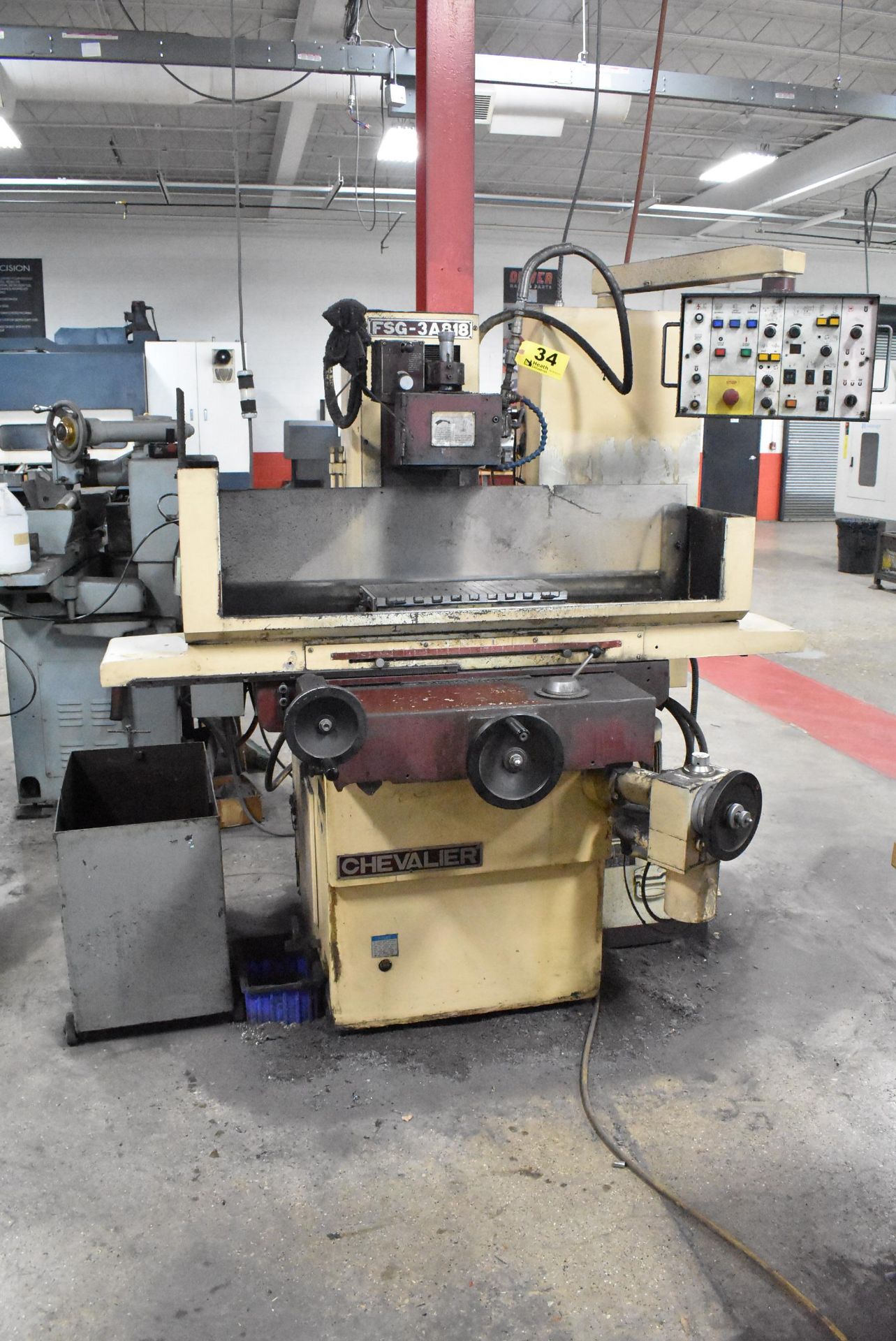 CHEVALIERÂ 8" x 18" MODEL FSG-3A818 HYDRAULIC SURFACE GRINDER, S/N M3841007, WITH ELECTRO MAGNETIC - Image 2 of 11