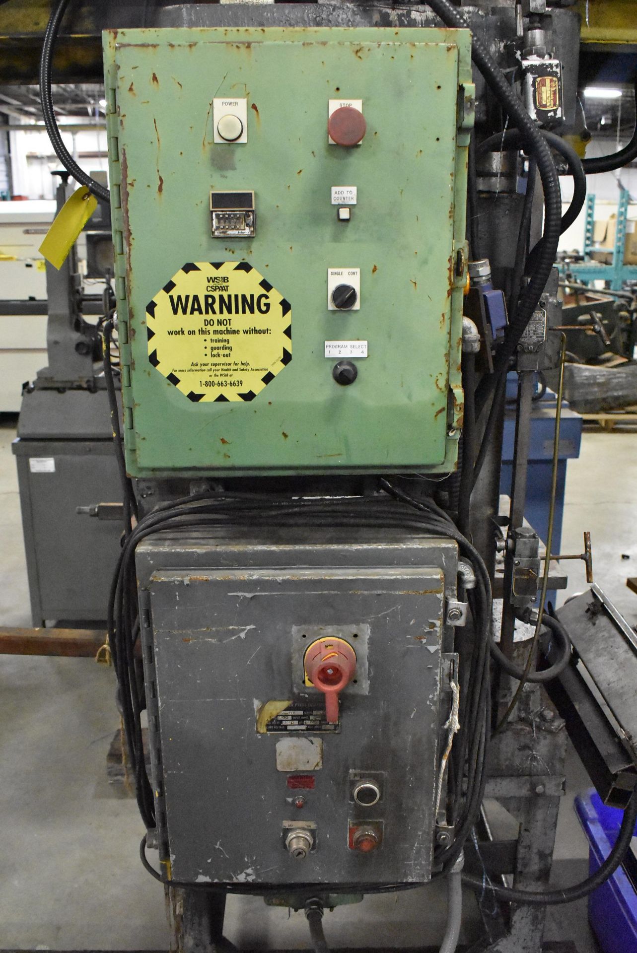 MODERN 150 TON MODEL 1R 4 POST DOWN ACTING HYDRAULIC PRESS, S/N 0917, 20.5Ã¢â‚¬ÂX 8.5Ã¢â‚¬Â - Image 6 of 9