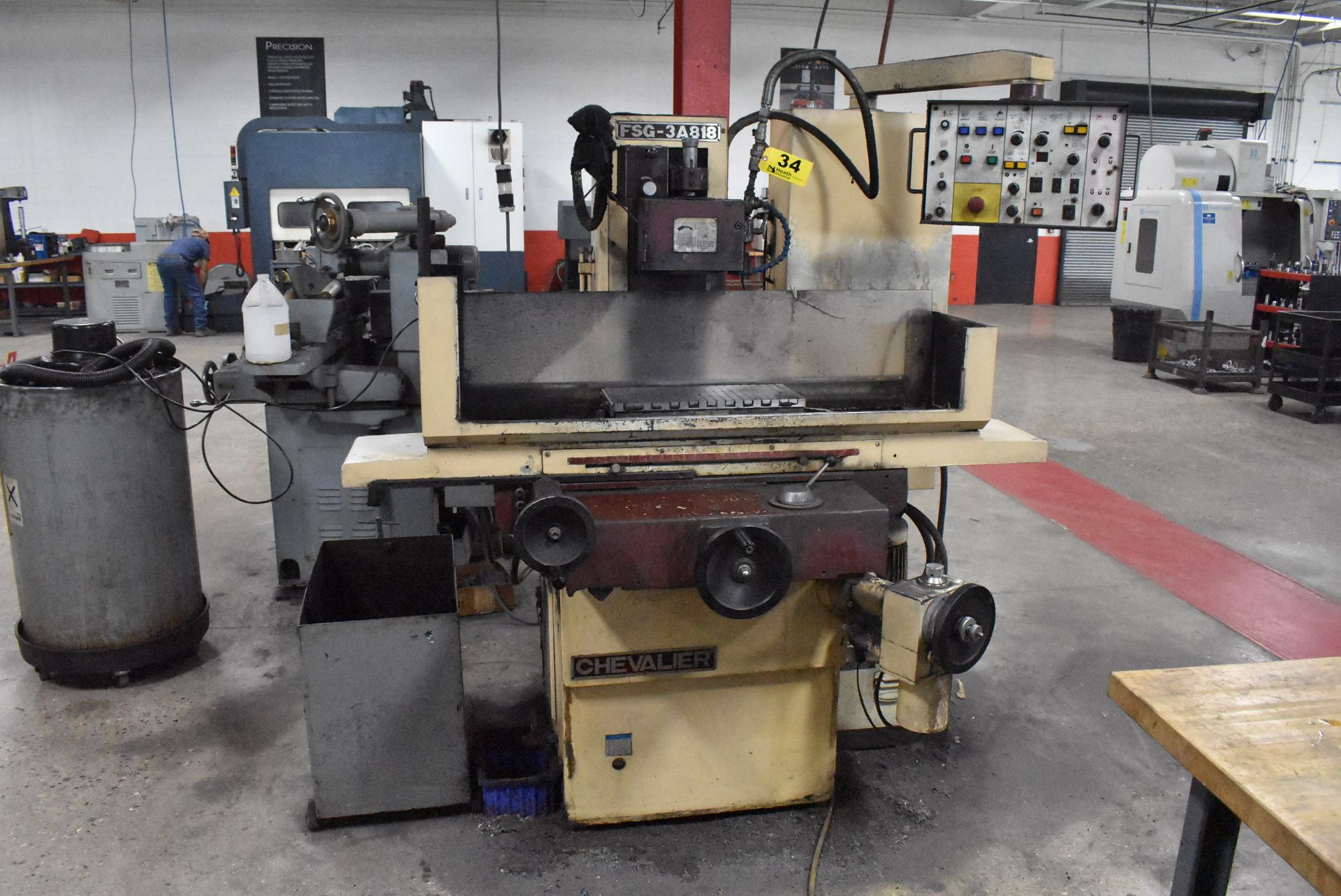 CHEVALIERÂ 8" x 18" MODEL FSG-3A818 HYDRAULIC SURFACE GRINDER, S/N M3841007, WITH ELECTRO MAGNETIC