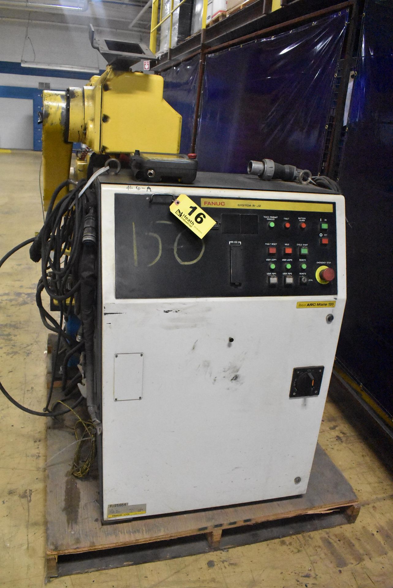 FANUC MODEL ARC MATE 120 ROBOT WITH SYSTEM R-J2 CONTROLLER, PENDANT CONTROL - Image 5 of 9