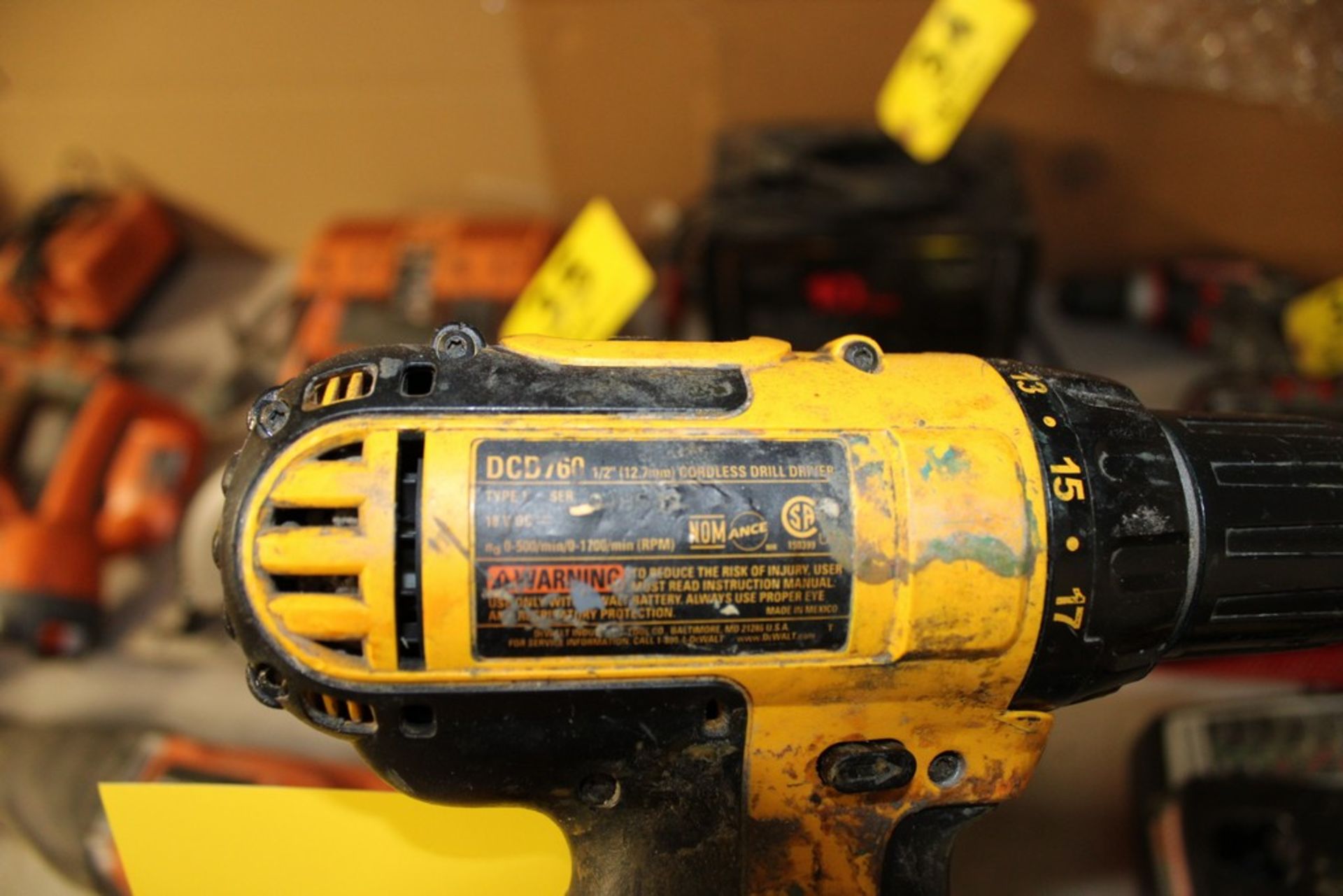 DEWALT MODEL DCD760 1/2" CORDLESS DRILL DRIVER WITH (2) BATTERIES, CHARGER - Image 2 of 2