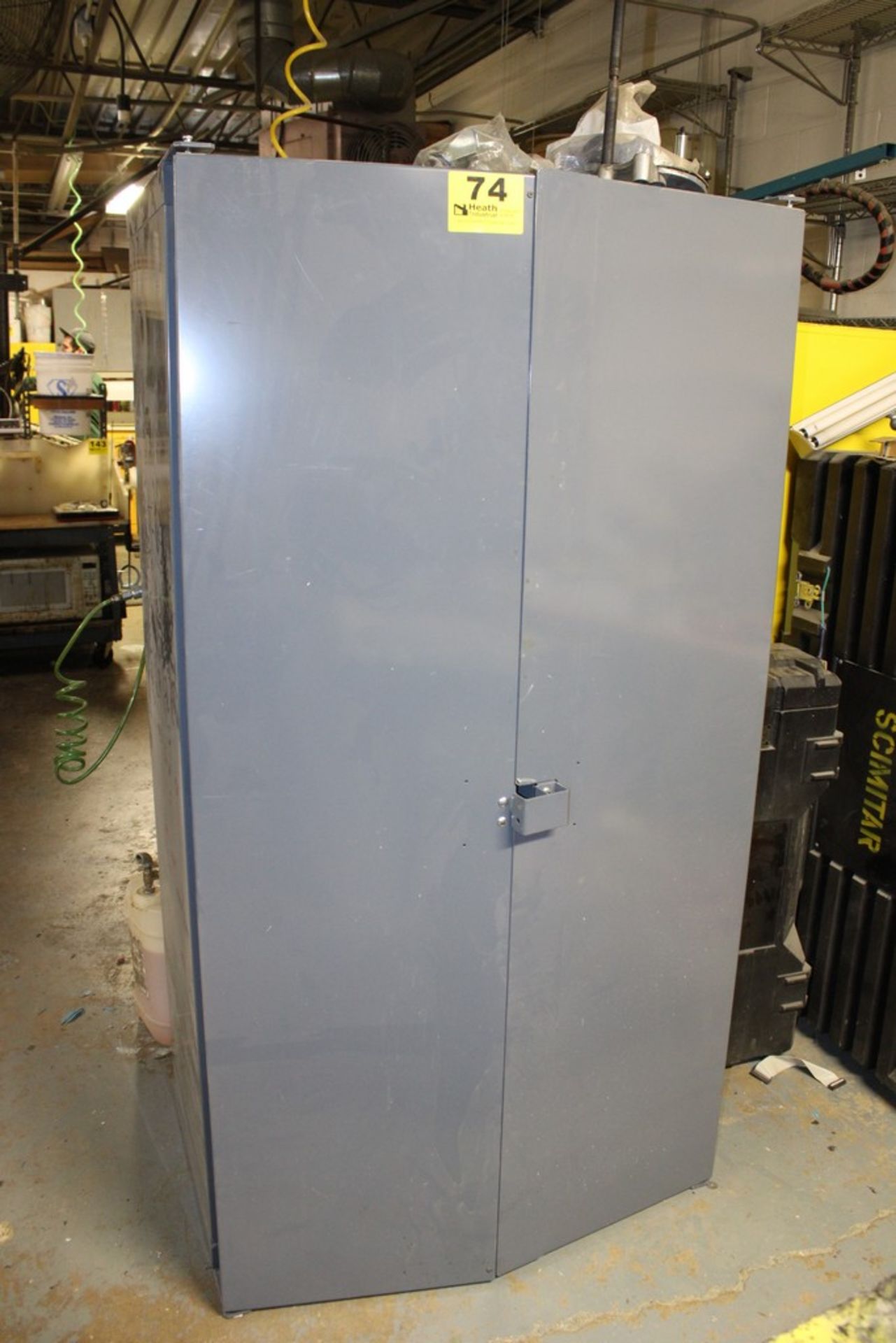 HEAVY DUTY STORAGE CABINET WITH CONTENTS, 38" X 24" X 71"