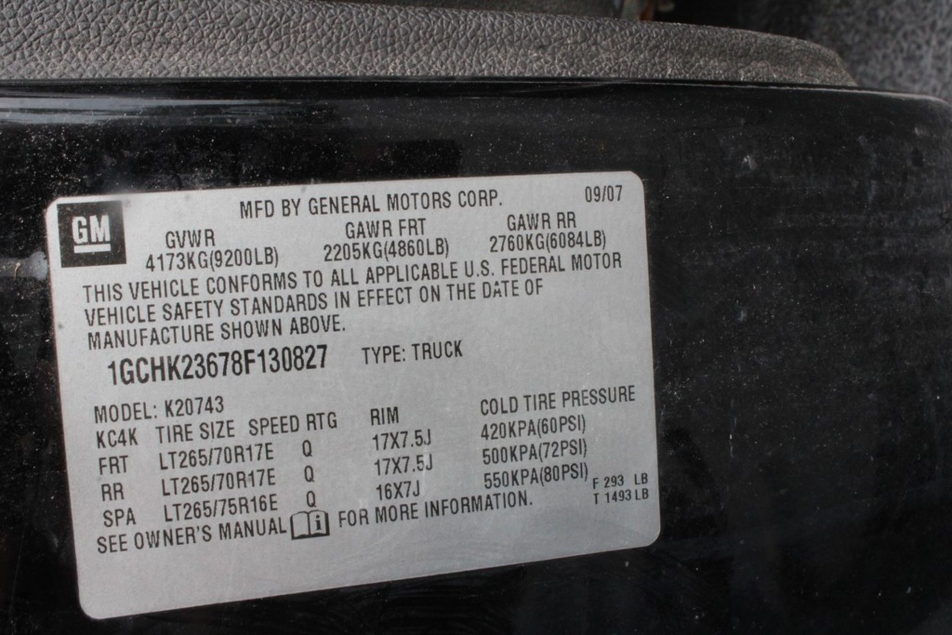 2008 CHEVROLET SILVERADO 2500HD CREW CAB PICKUP TRUCK, 6.6L V8 TURBO DIESEL, VIN - Image 7 of 11