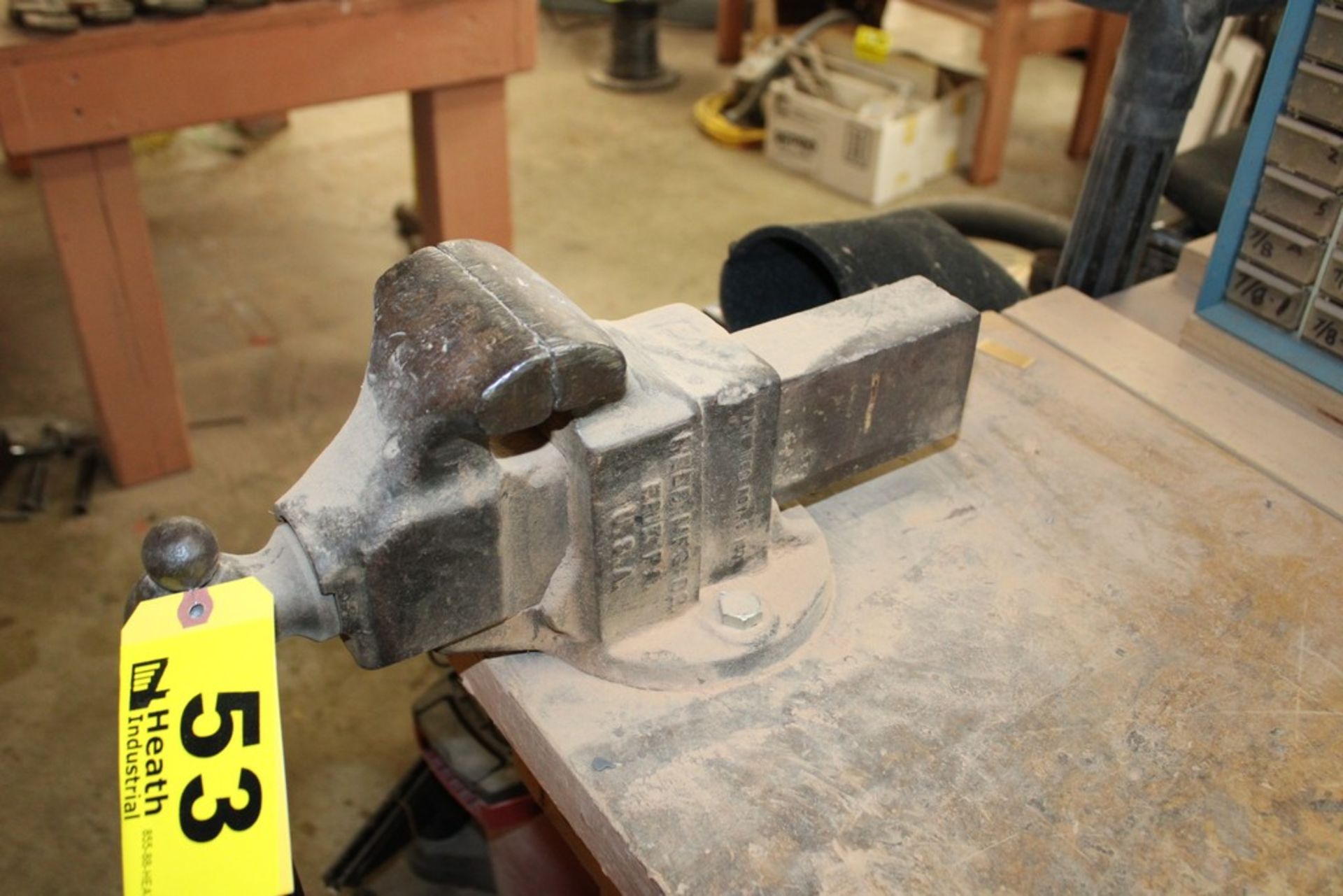 REED NO. 204 4" VISE WITH WORKBENCH, 6' X 30" X 35" - Image 2 of 2
