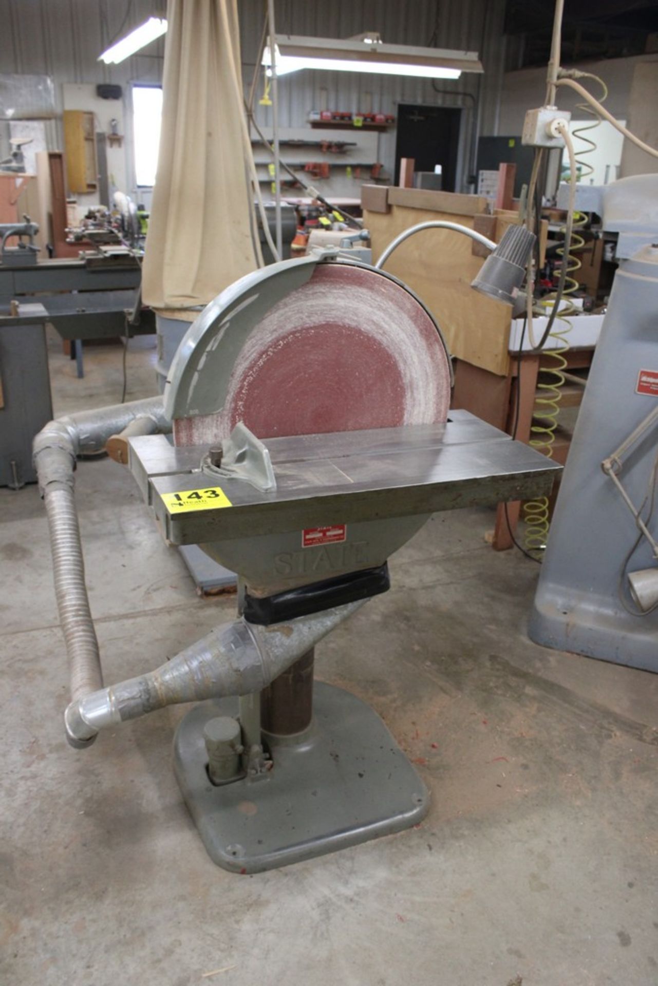 STATE 24" MODEL D24 DISC SANDER, S/N 493, WITH TILT TABLE