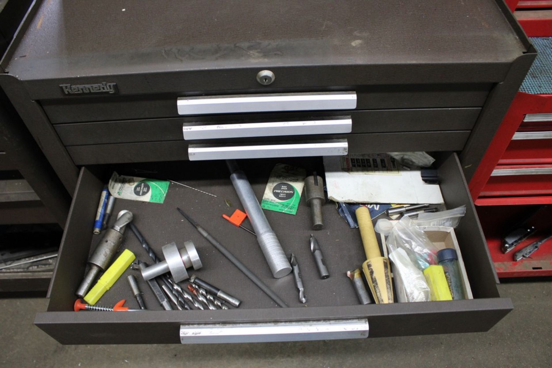 KENNEDY SIX DRAWER PORTABLE TOOL BOX WITH CRAFTSMAN STACKING SIX DRAWER CHEST 27" X 18" X 36" - Image 5 of 5