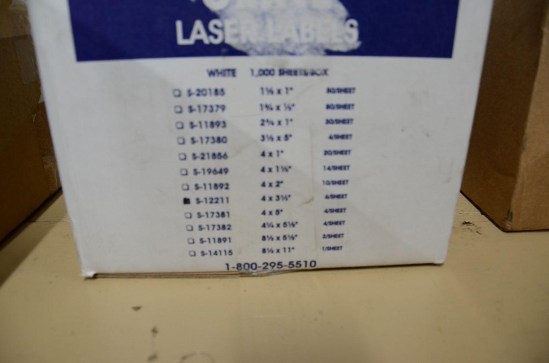 (1) CASE ULINE S-12211 LASER LABELS, 4" X 3-1/2", (1000) SHEETS PER CASE - Image 3 of 3