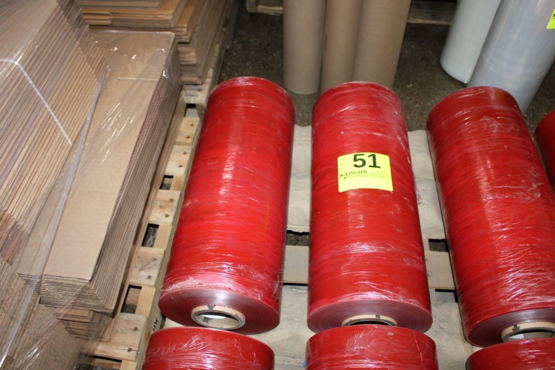 (2) LARGE ROLLS RED STRETCH WRAP