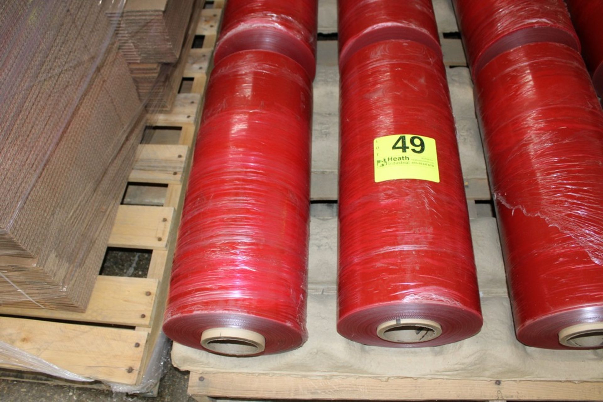 (2) LARGE ROLLS RED STRETCH WRAP