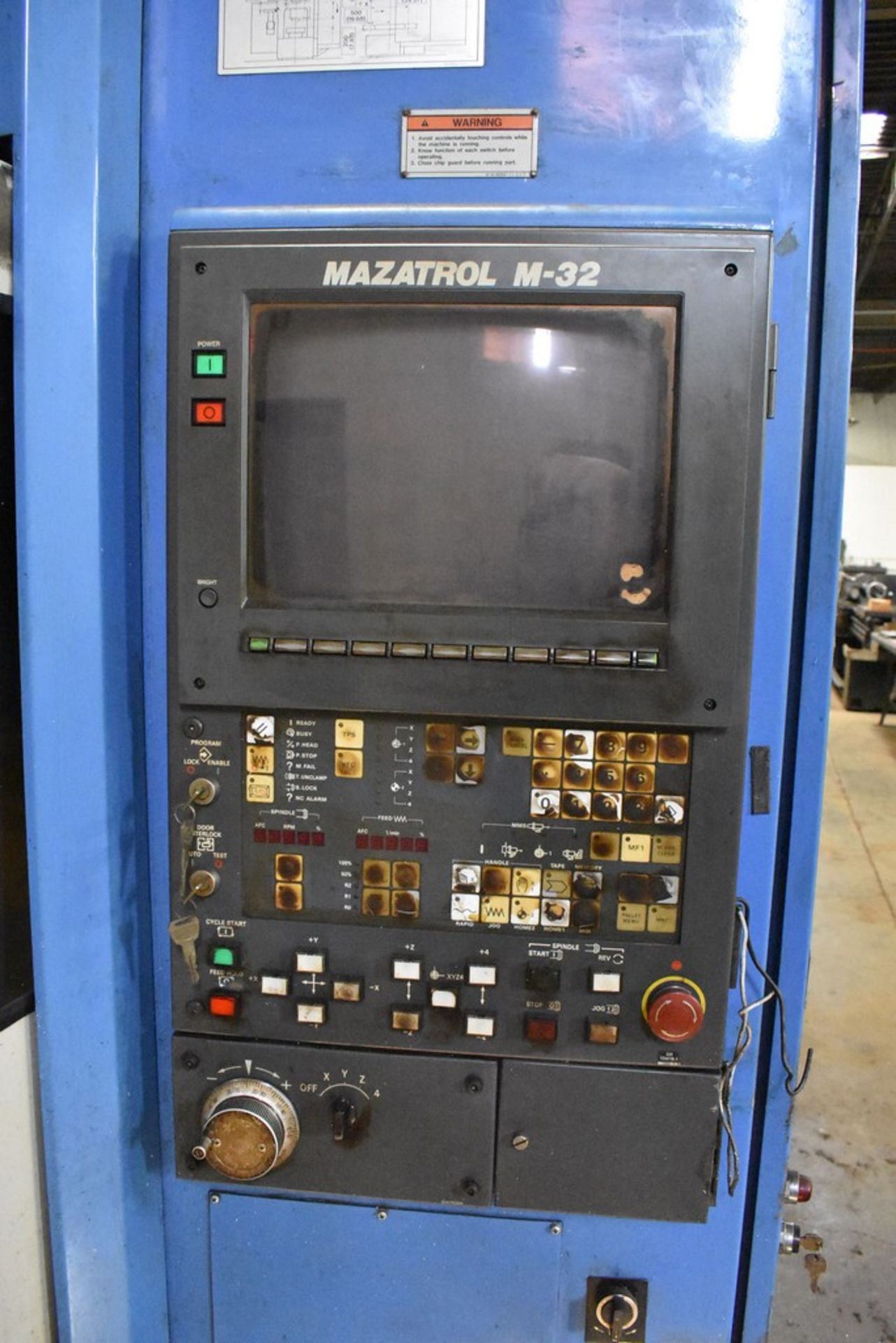 MAZAK MODEL AJV25/405 CNC VERTICAL MACHINING CENTER, S/N 77005, 39.4" X-AXIS TRAVEL, 20" Y-AXIS - Image 4 of 10