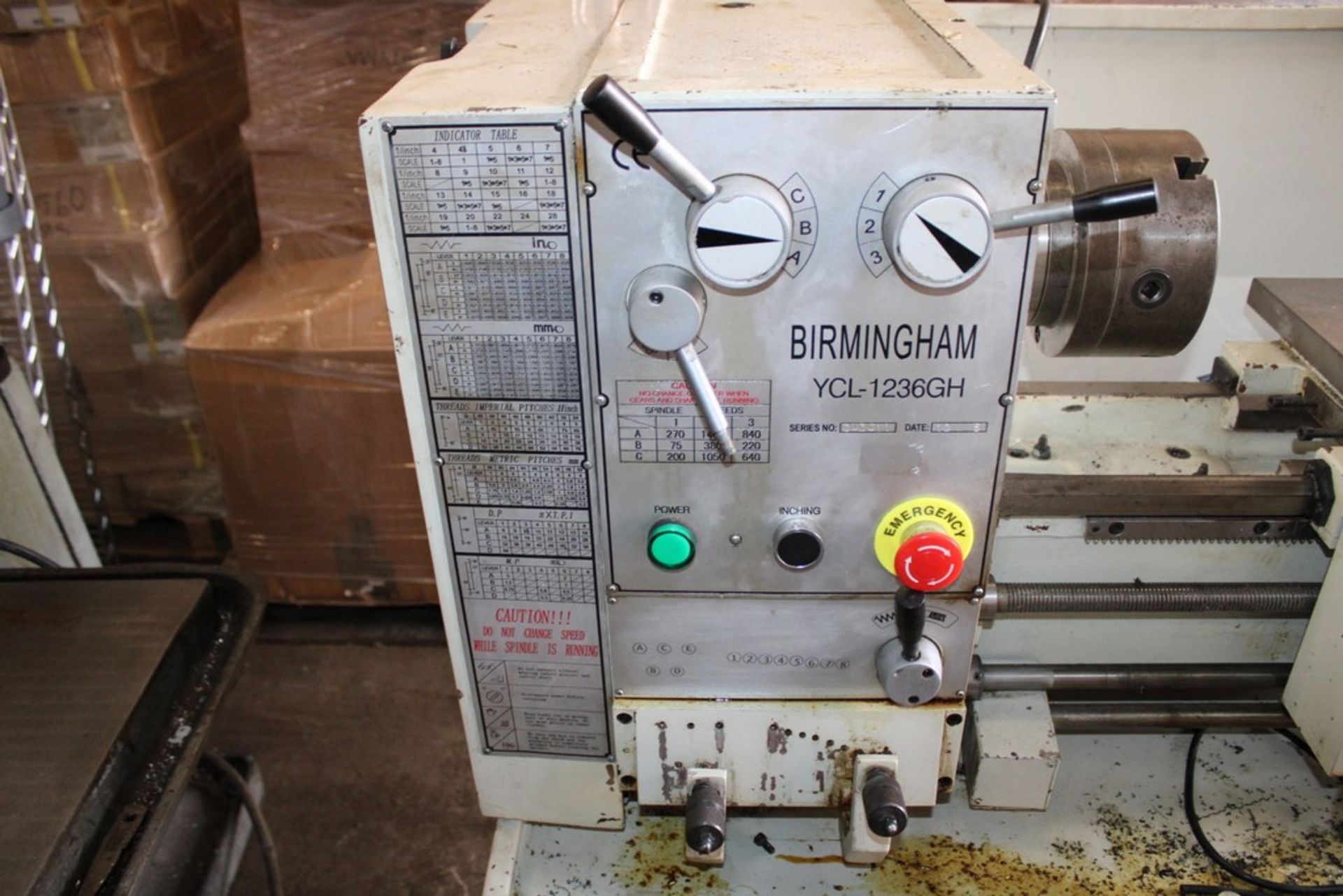 BIRMINGHAM MODEL YCL-1236GH 12" X 36" TOOLROOM LATHE, S/N C10011, 75-1400 RPM - Image 6 of 9