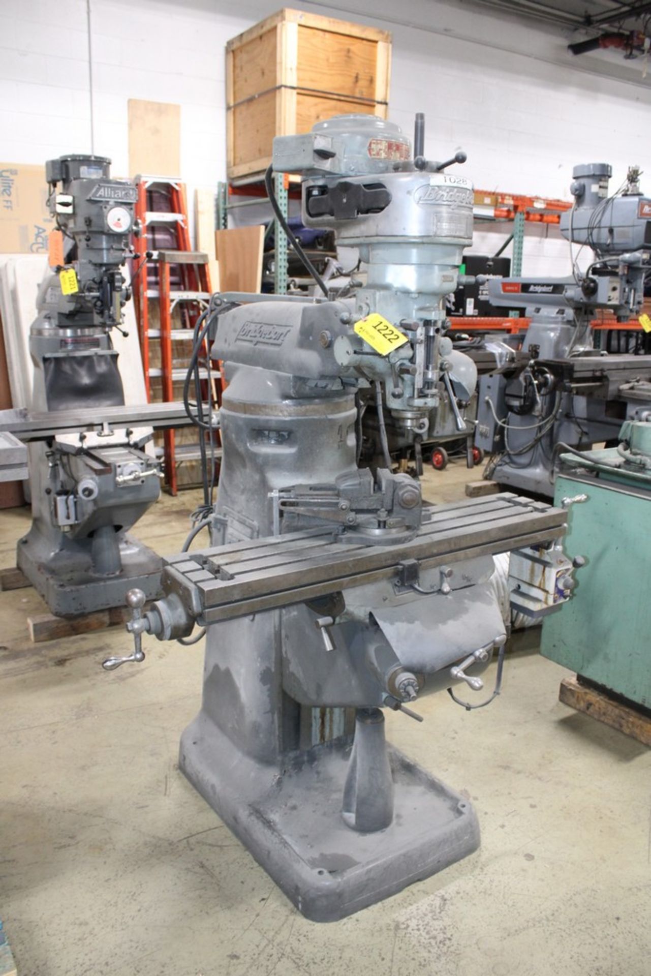 BRIDGEPORT 1 HP â€œJ-HEADâ€ RAM TYPE VERTICAL MILL, S/N BR34191, 42â€ POWER FEED TABLE, ANILAM