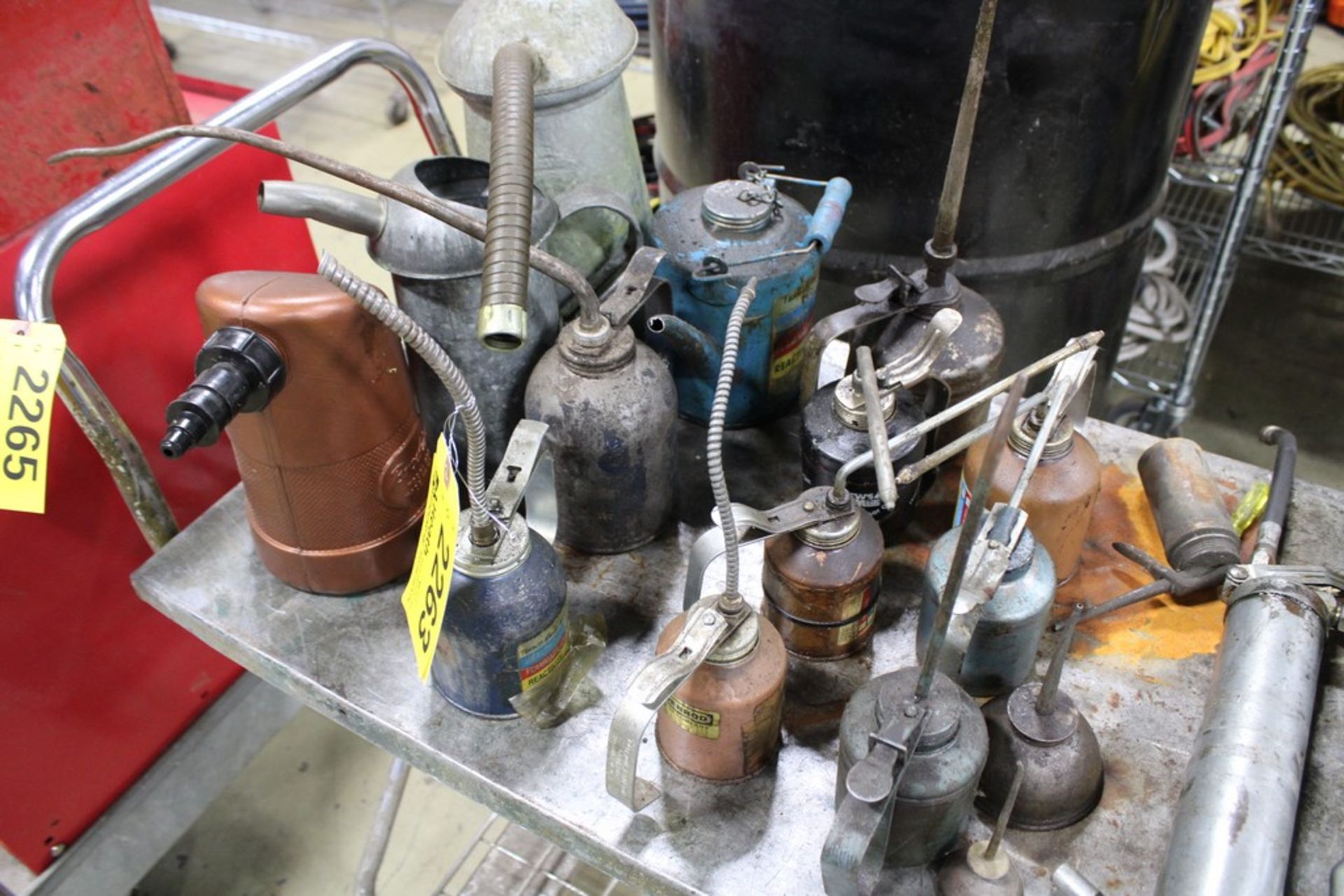 ASSORTED OIL CANS & GREASE GUNS - Image 2 of 3