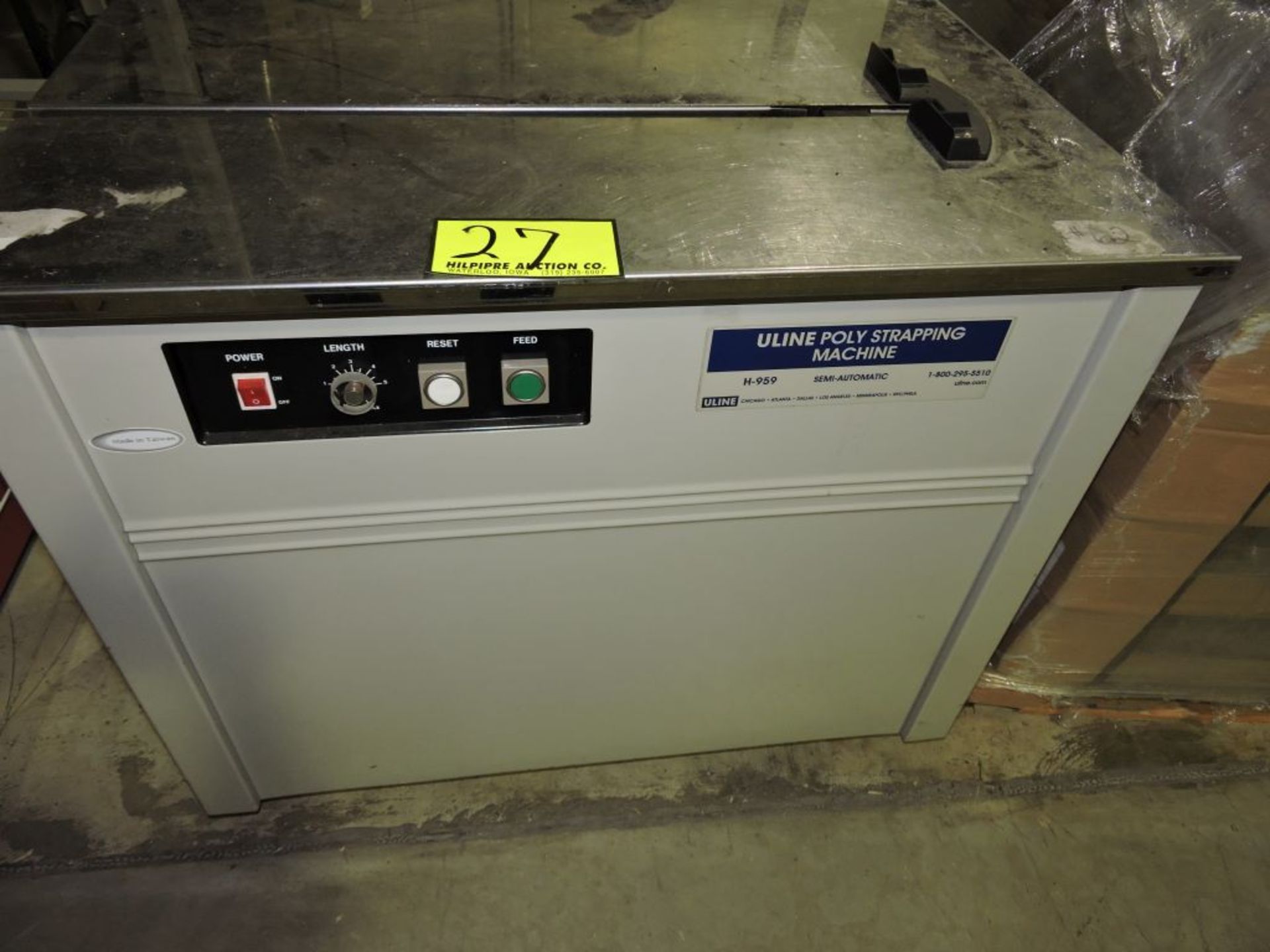 U-Line strapping machine, model H959, s/n 704110032. (Loading fee $50)