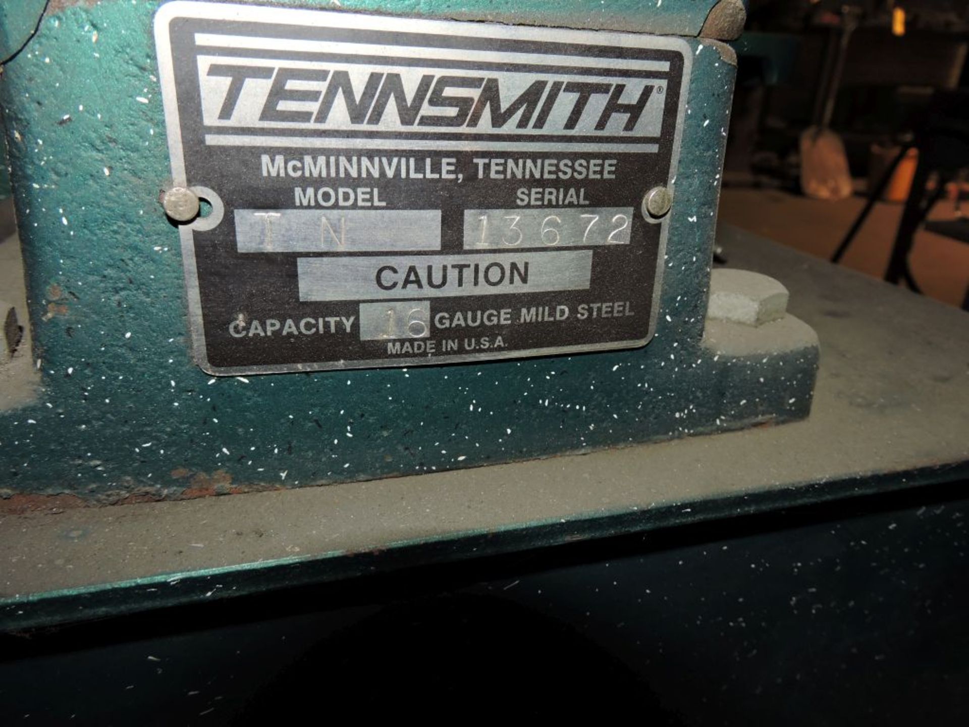 Tennsmith angle knotcher, model TN, sn 13672, 8" 16 ga. - Image 2 of 4