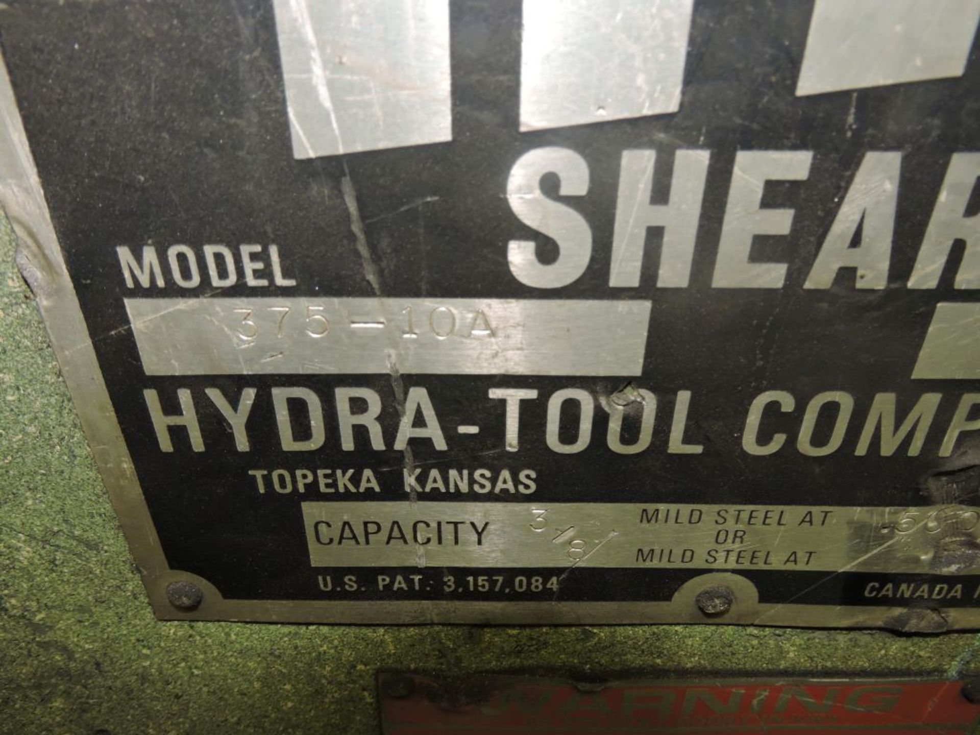 HTC hydraulic shear, model 375-10A, sn A11771135, 10 ft., 3/8 capacity, hyd. Back gauge. - Image 6 of 7